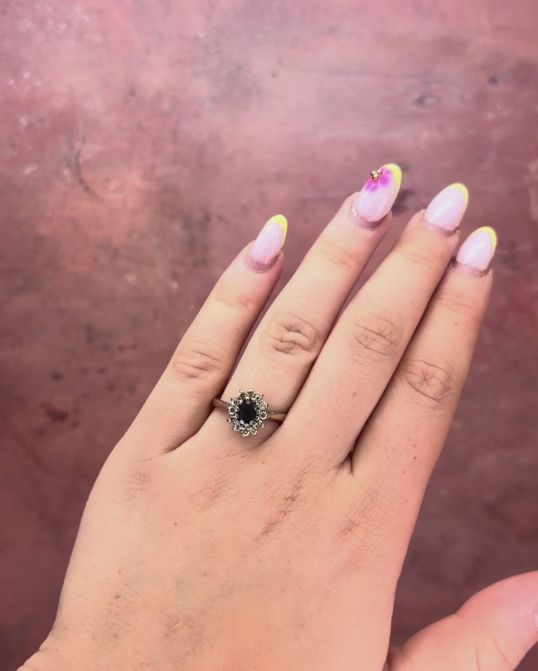 “Jeanne” 1.20-carat Sapphire &amp; 0.48-carat Diamond Cluster Ring, 4.13 g