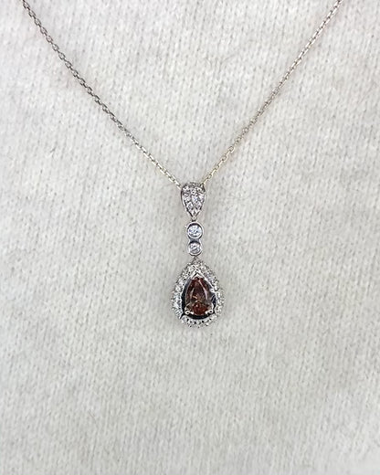 Cognac Diamond Pendant 0.40 carat &amp; Diamonds 0.61 carat "Maya"