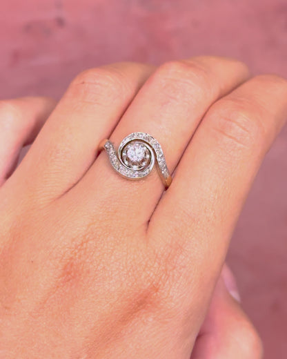 Art Deco Tourbillon Ring, 0.55-carat Diamonds "Théodore"