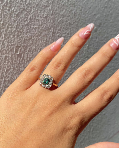 Bague Art-déco Emeraude &amp; Diamants &quot;Mia&quot;