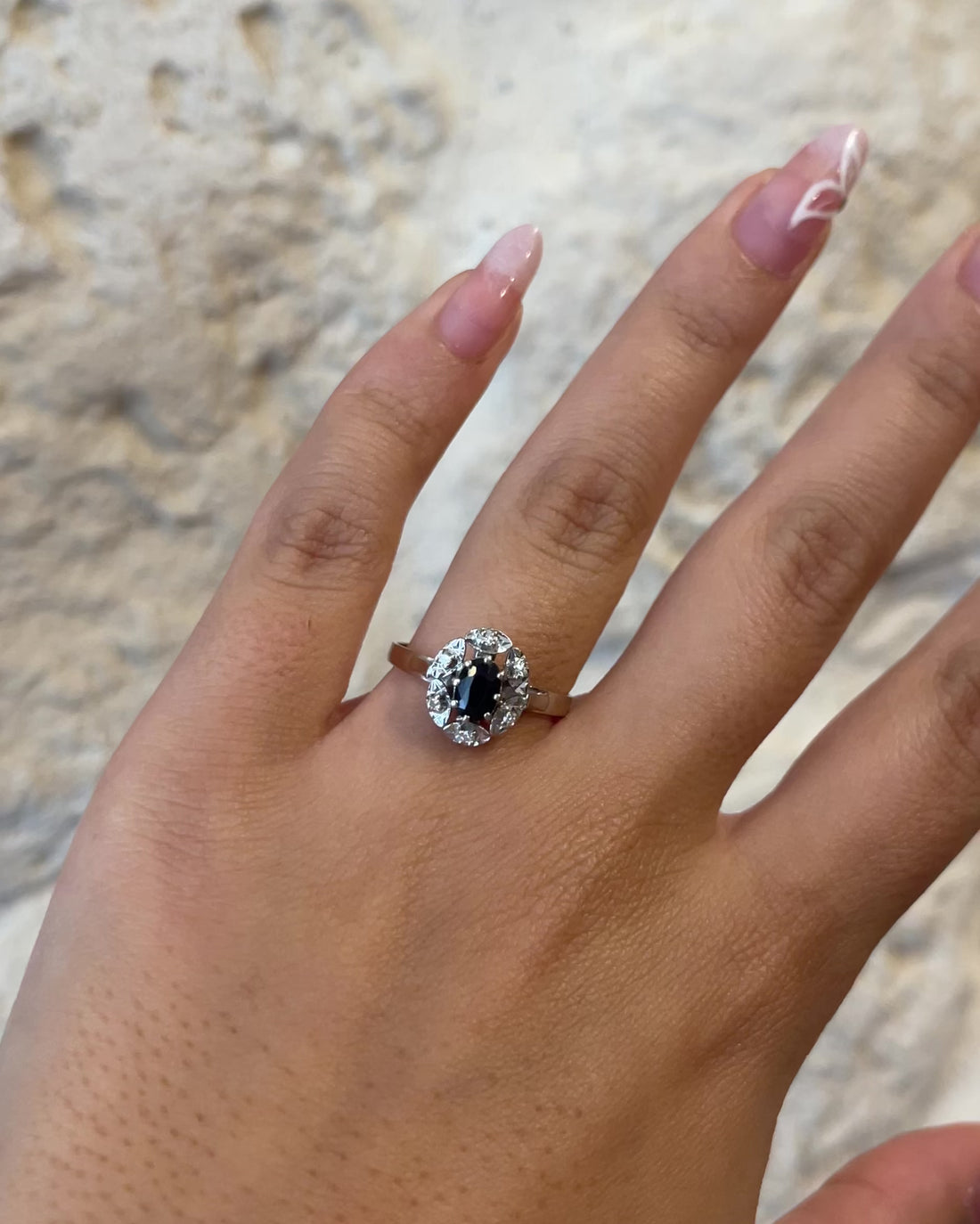 Bague Marguerite Saphir &amp; Diamants &quot;Bailey&quot;