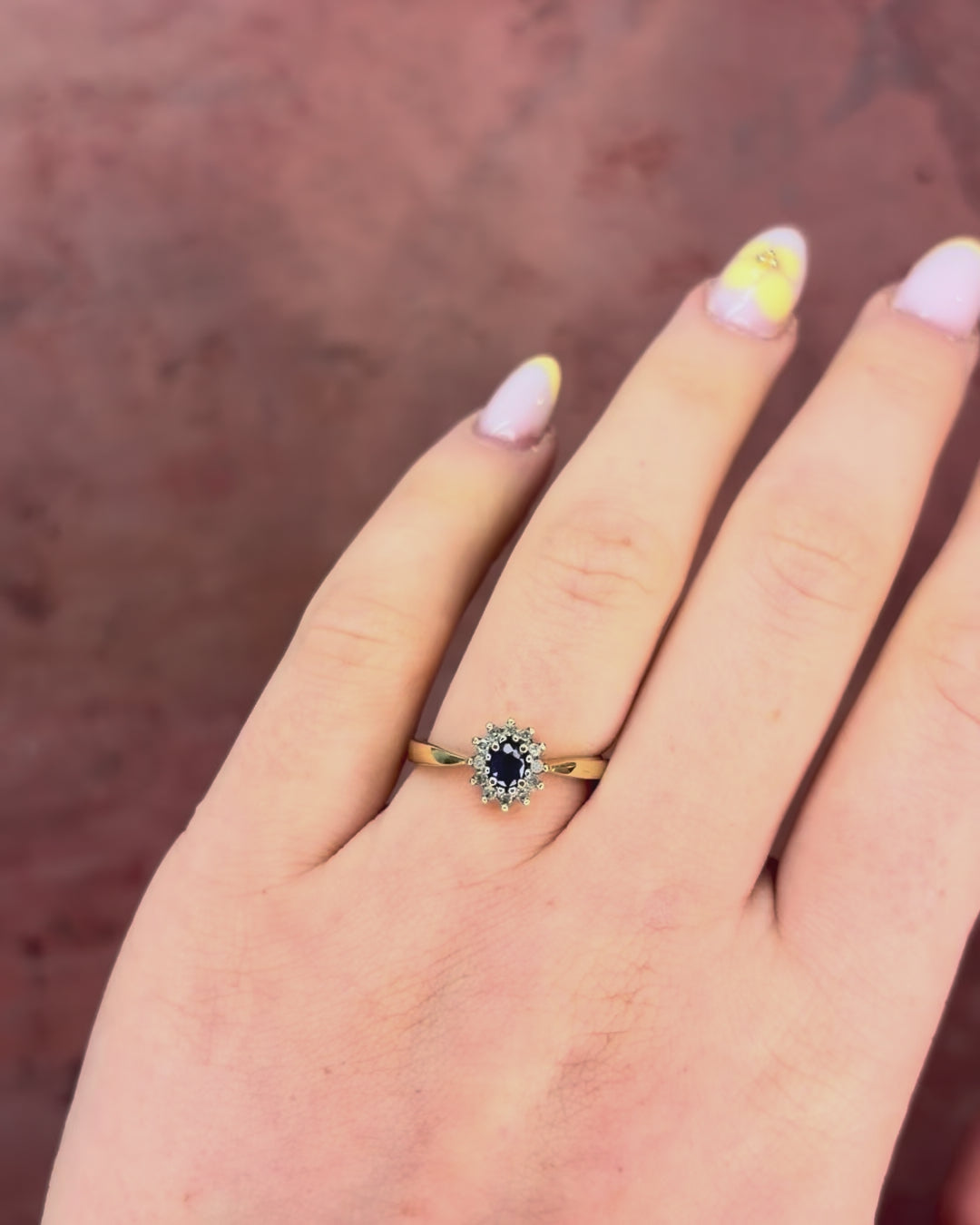 Bague Marguerite Saphir &amp; Diamants "Nina"