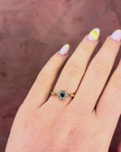 Bague Marguerite Saphir &amp; Diamants "Nina"