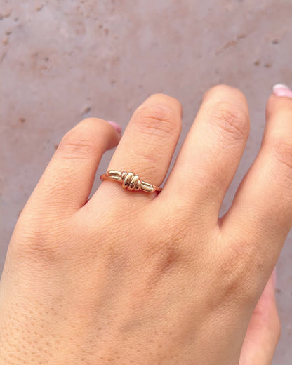 Bague Jonc Torsadée Or Rose "Lola"