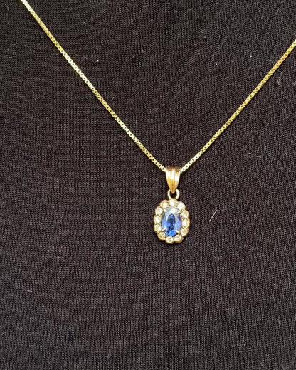 Marguerite Pendant Sapphire 0.56 carat &amp; Diamonds 0.24 carat "Taline"