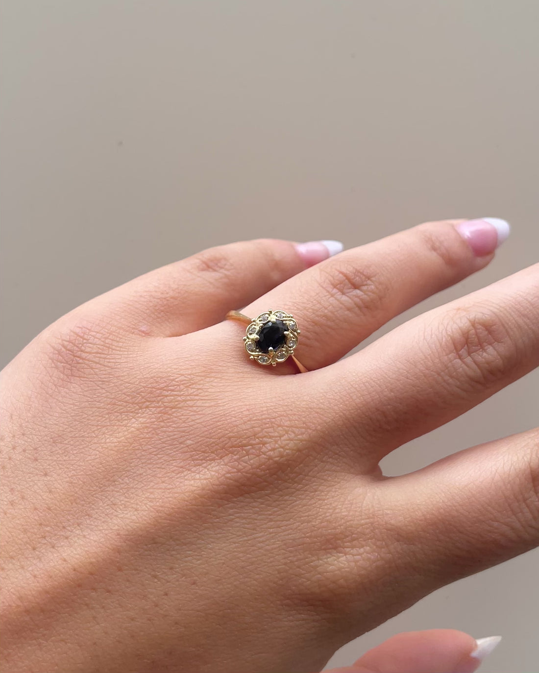 Bague Marguerite Saphir 0.50 carat &amp; Diamants “Florie”