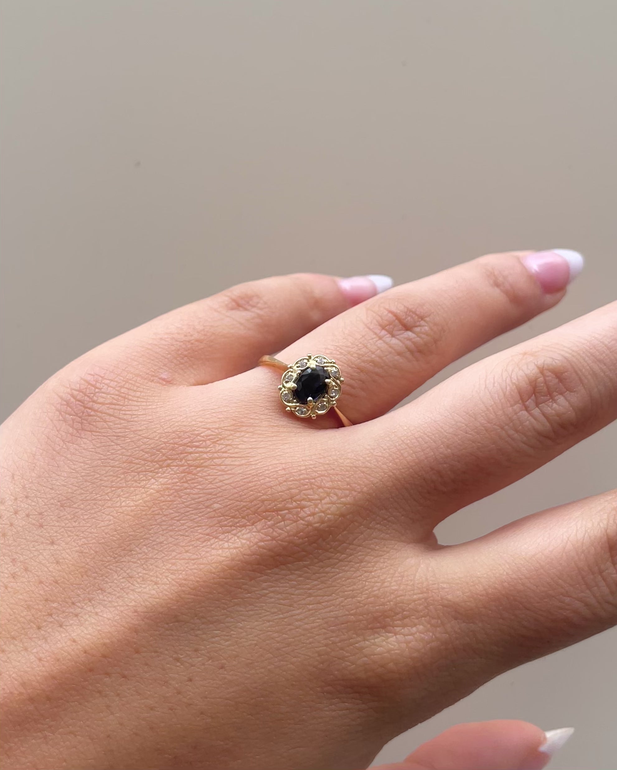 Bague Marguerite Saphir 0.50 carat &amp; Diamants “Florie”