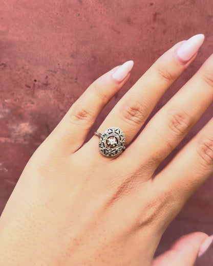 Anillo Art Déco de diamantes de 0,20 quilates «David»