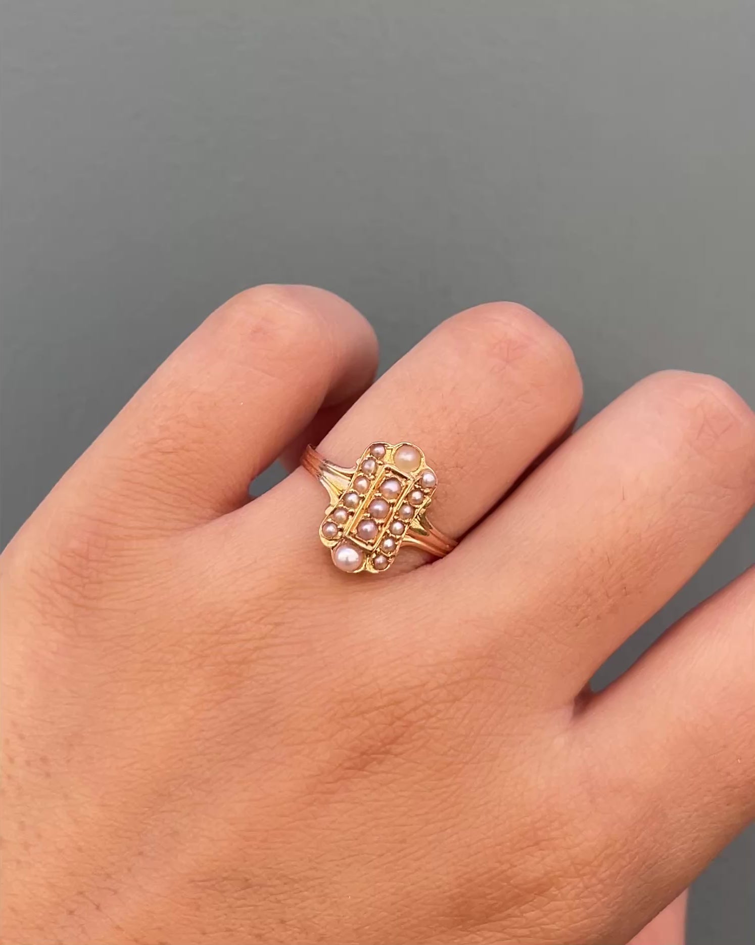 Bague Marquises XIXe Perles "Athéna"