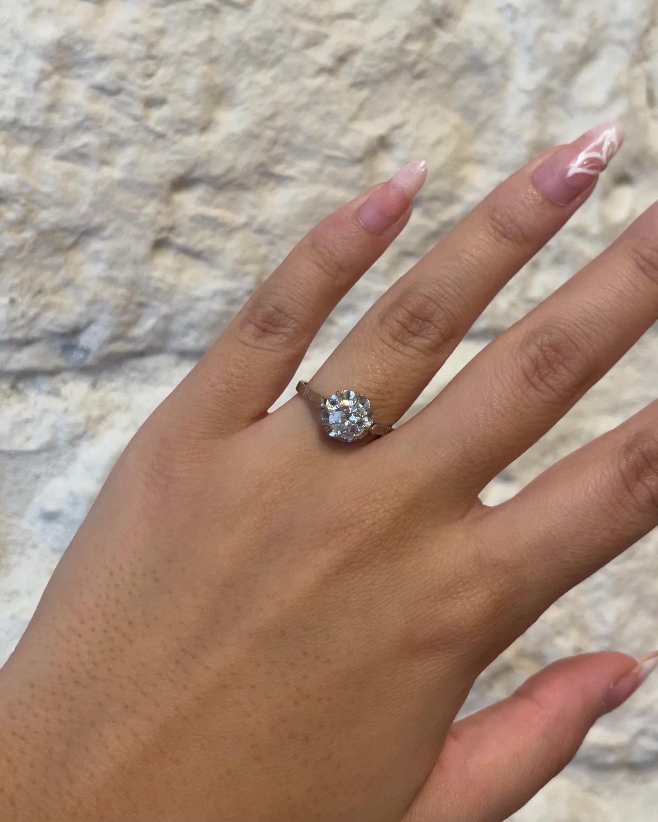 Anillo solitario diamante talla antigua 1 carat "Angie"