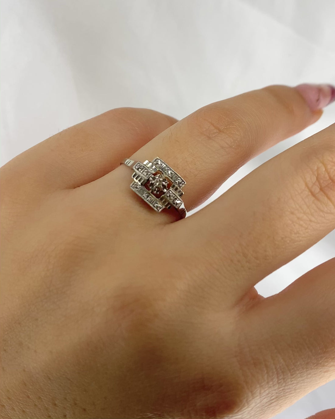 Bague Vintage Art-Déco Diamant "Emeline"