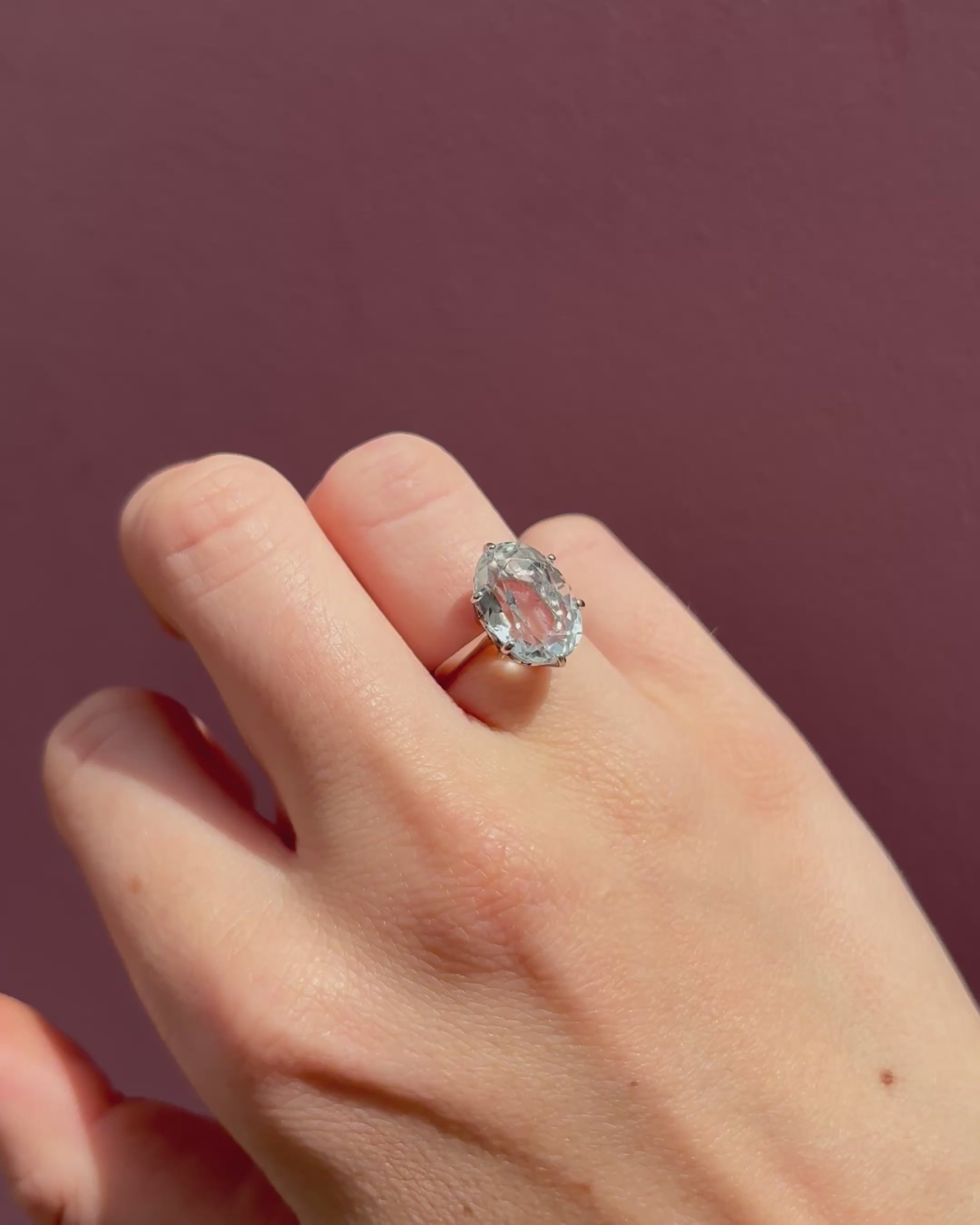 Anillo Cóctel Aguamarina 6 quilates "Lola"