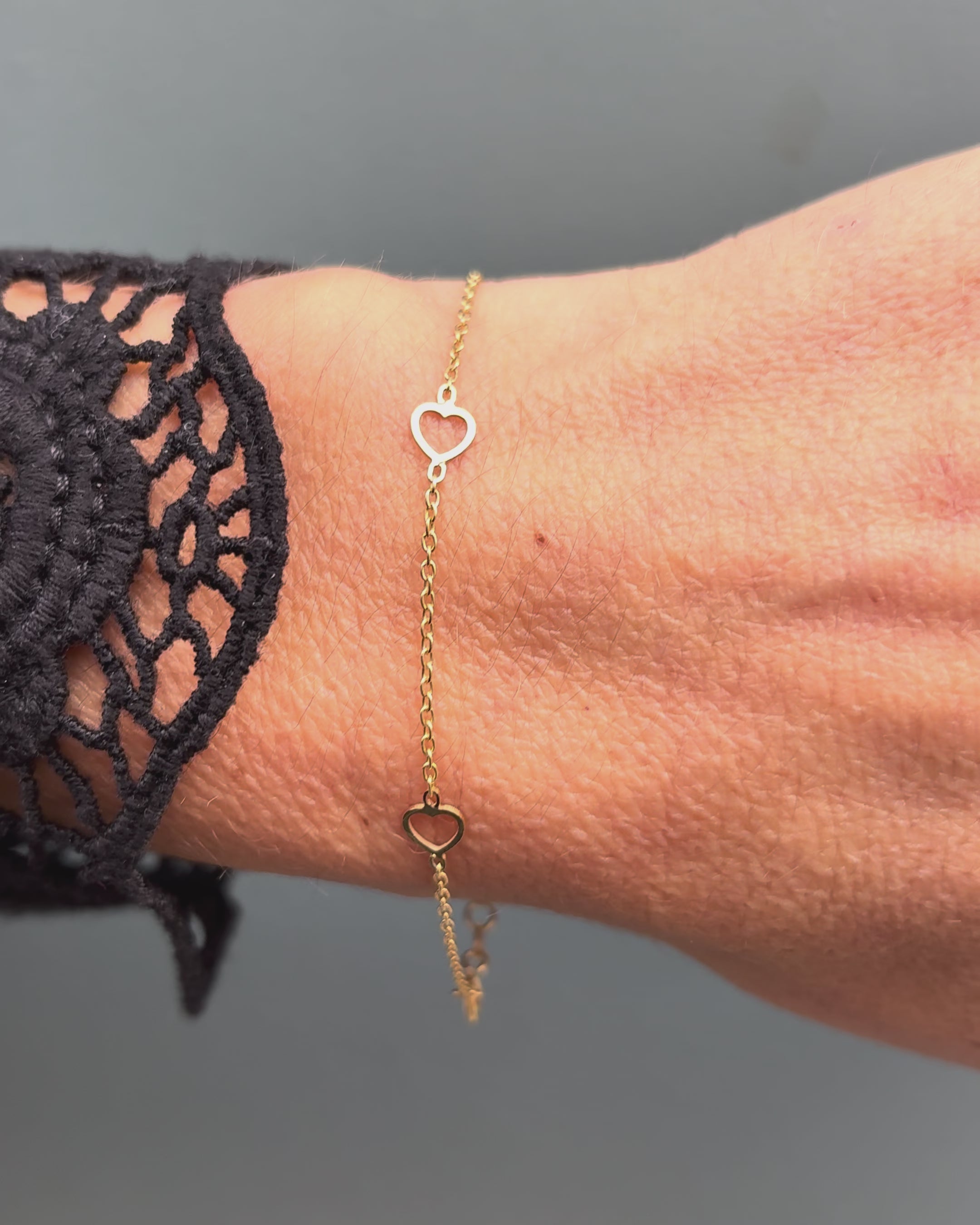 Pulsera Oro Amarillo Corazón "Coralie"