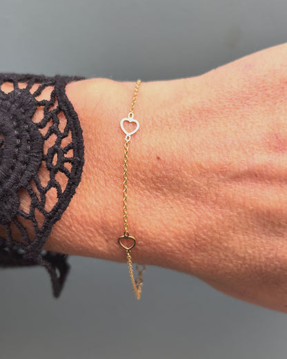 Bracelet Or Jaune Cœur &quot;Coralie&quot;