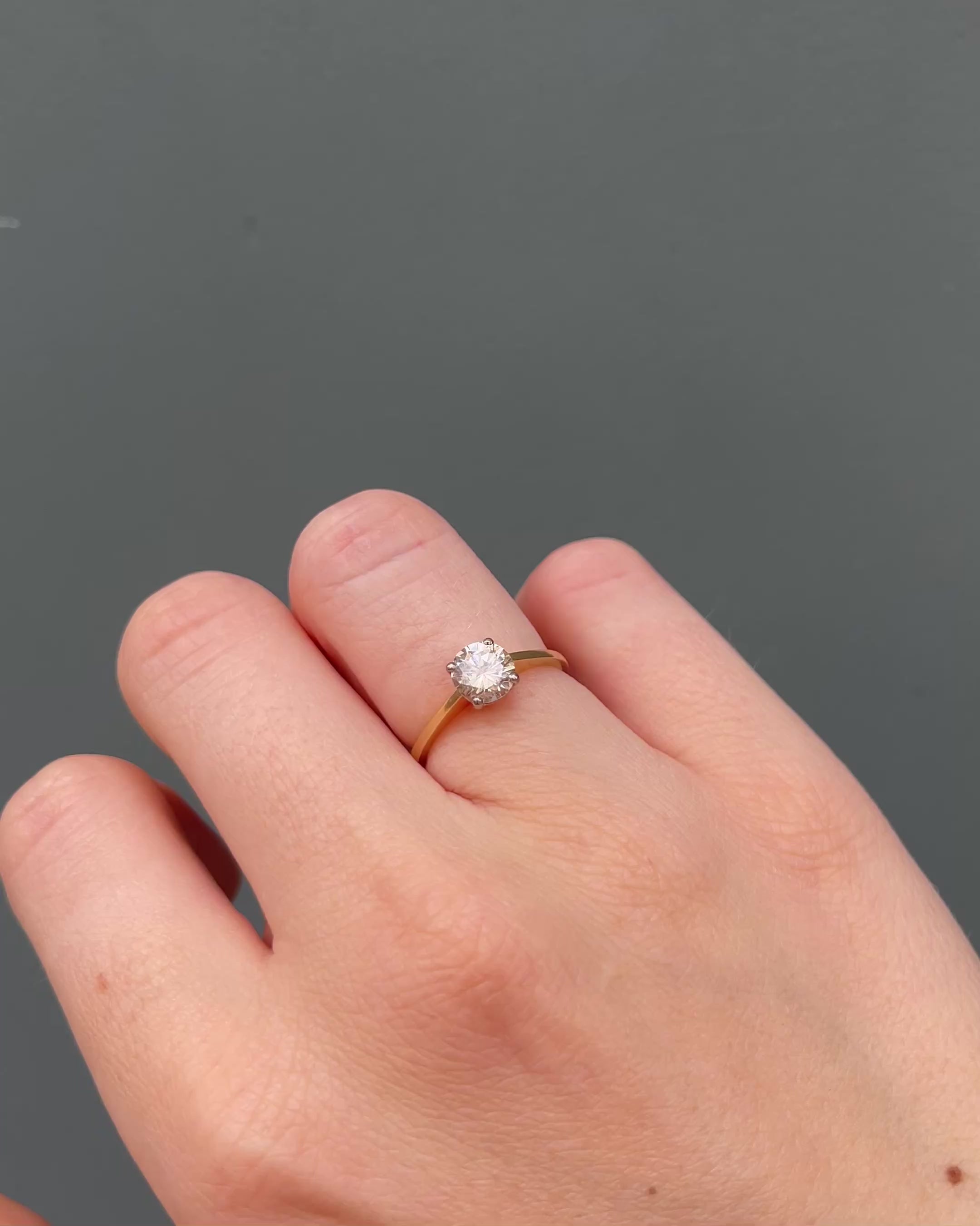 Bague Vintage Solitaire Diamant 0.92 carat "Sirena"