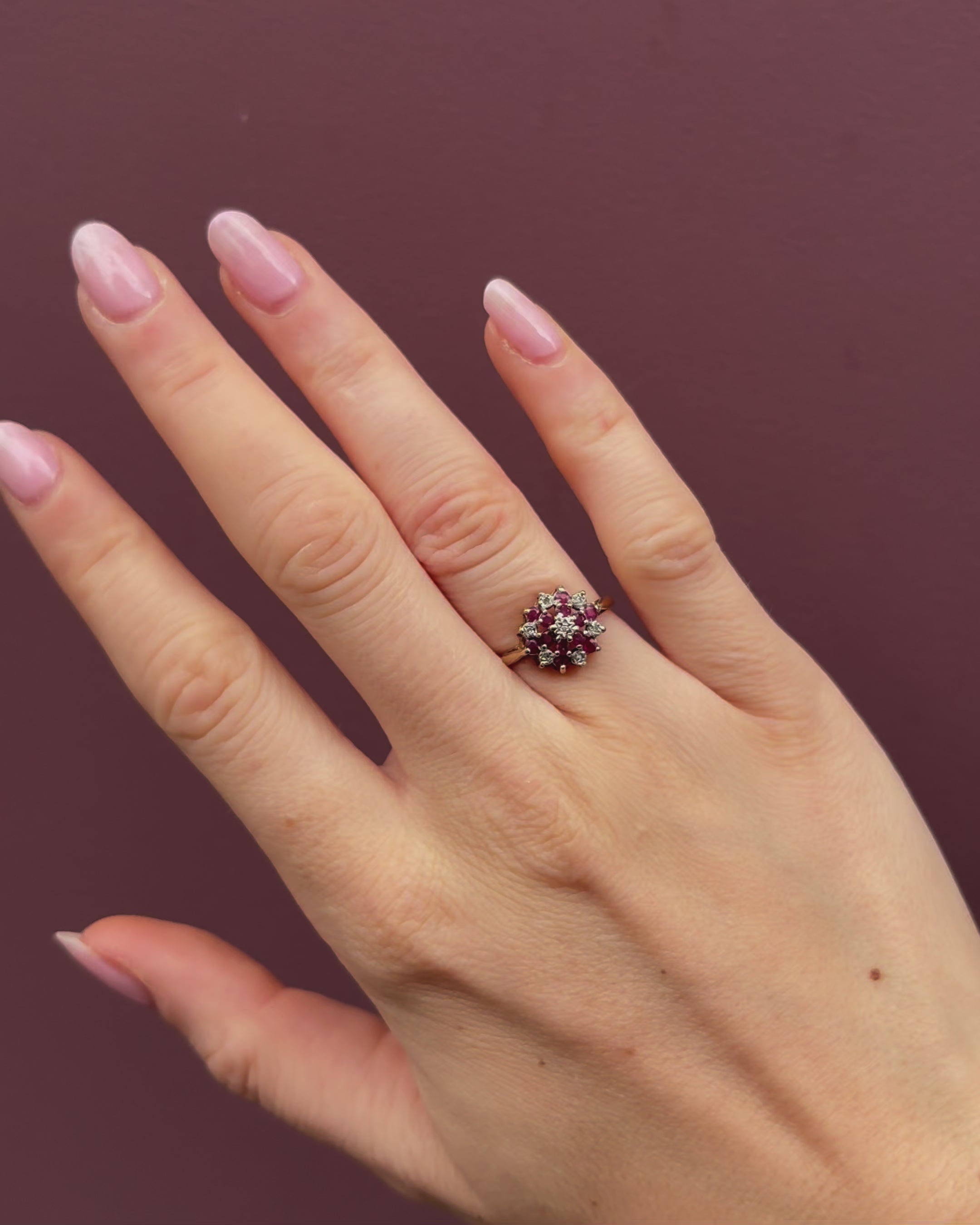 Bague Marguerite Rubis &amp; Diamants &quot;Christelle&quot;