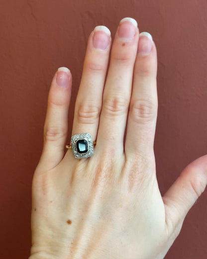 Bague Style Art-déco Saphir 1.92 carat &amp; Diamants &quot;Émyle&quot;
