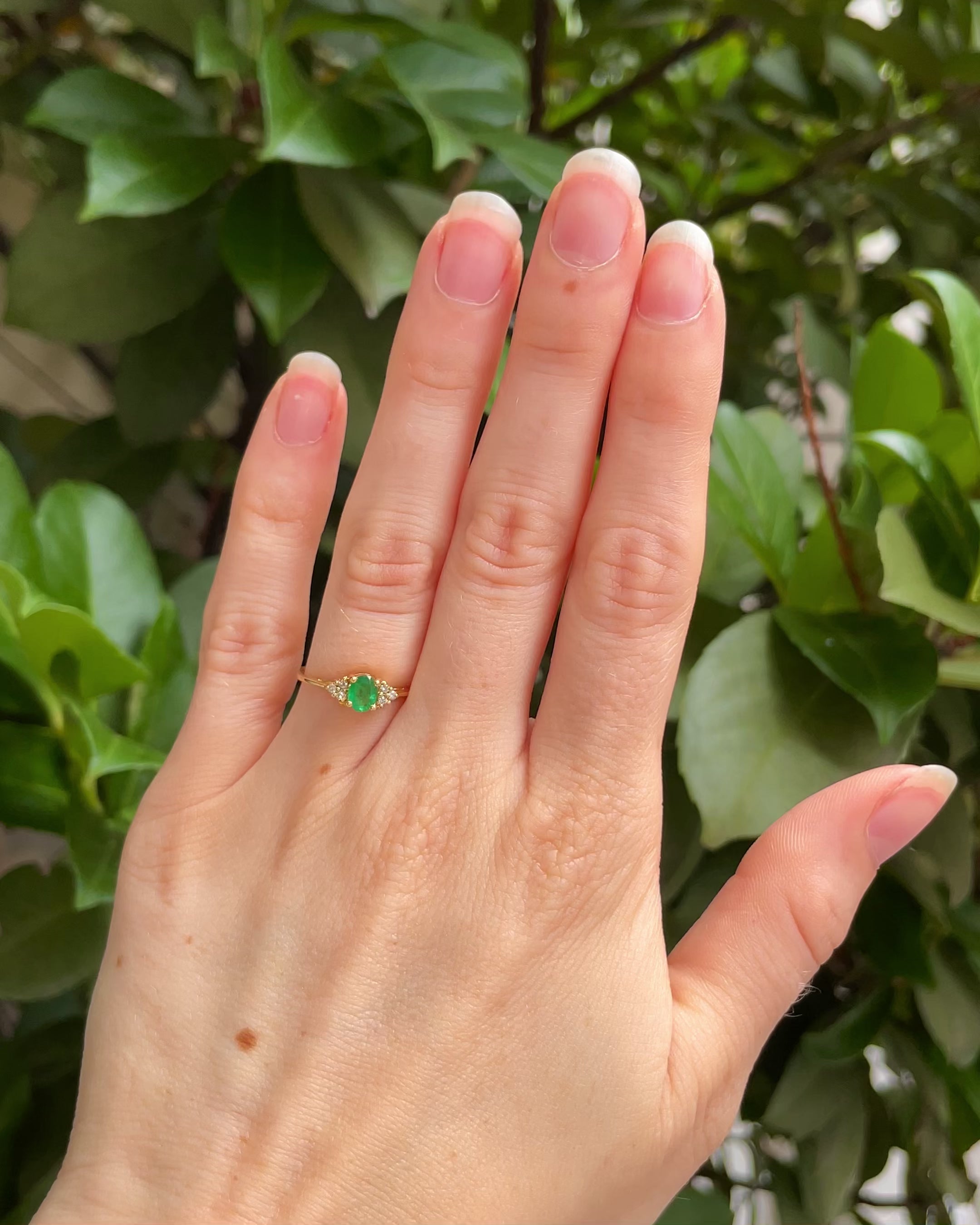 Bague Trilogie Émeraude &amp; Diamants "Lysora"