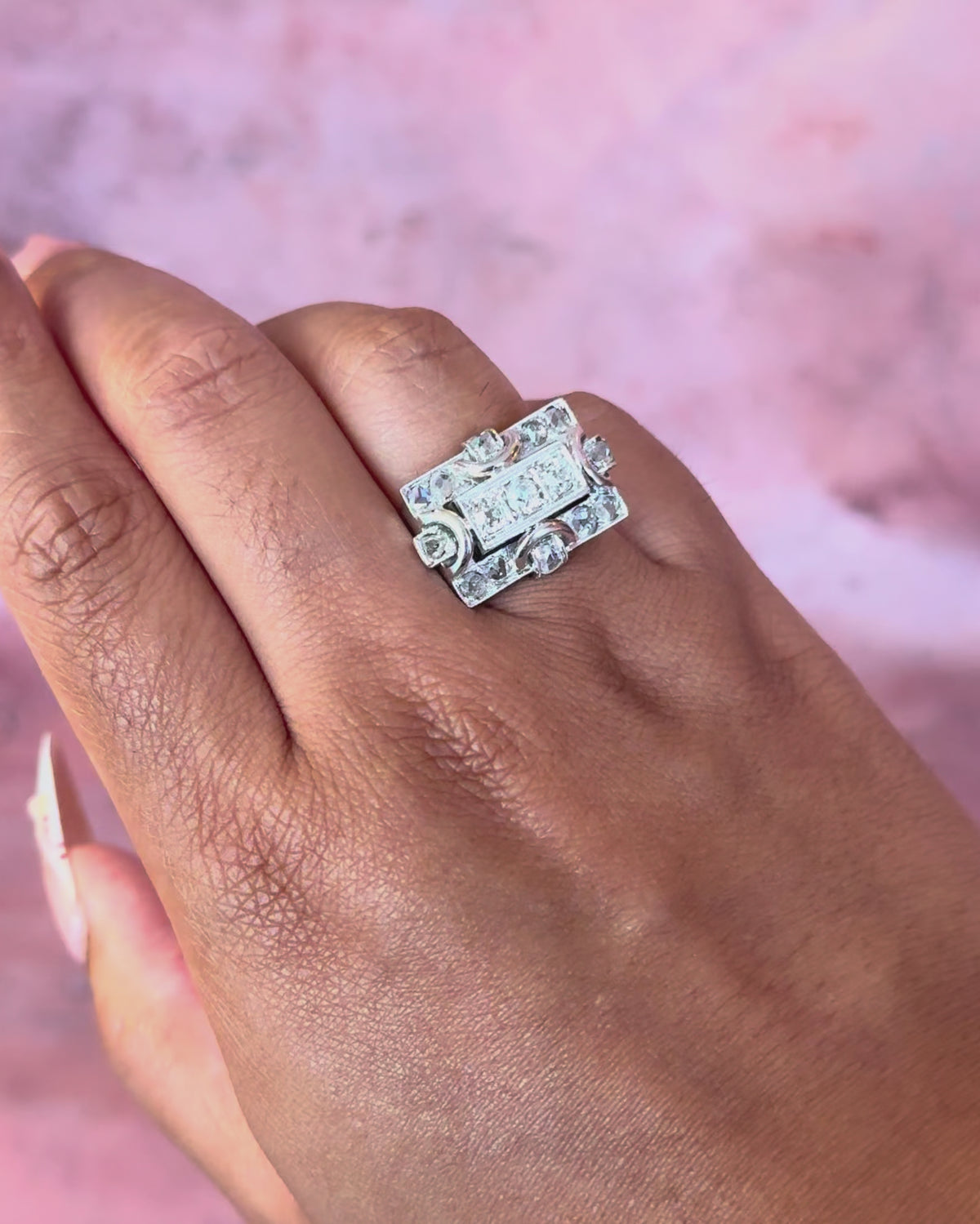 Bague Tank Diamants 0.96 carat &amp; or 8.64g "Elodie"
