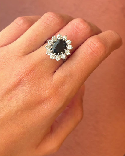 Marilyne Sapphire Daisy Ring 2.50 carats &amp; Diamonds 1.56 carat 6,30g