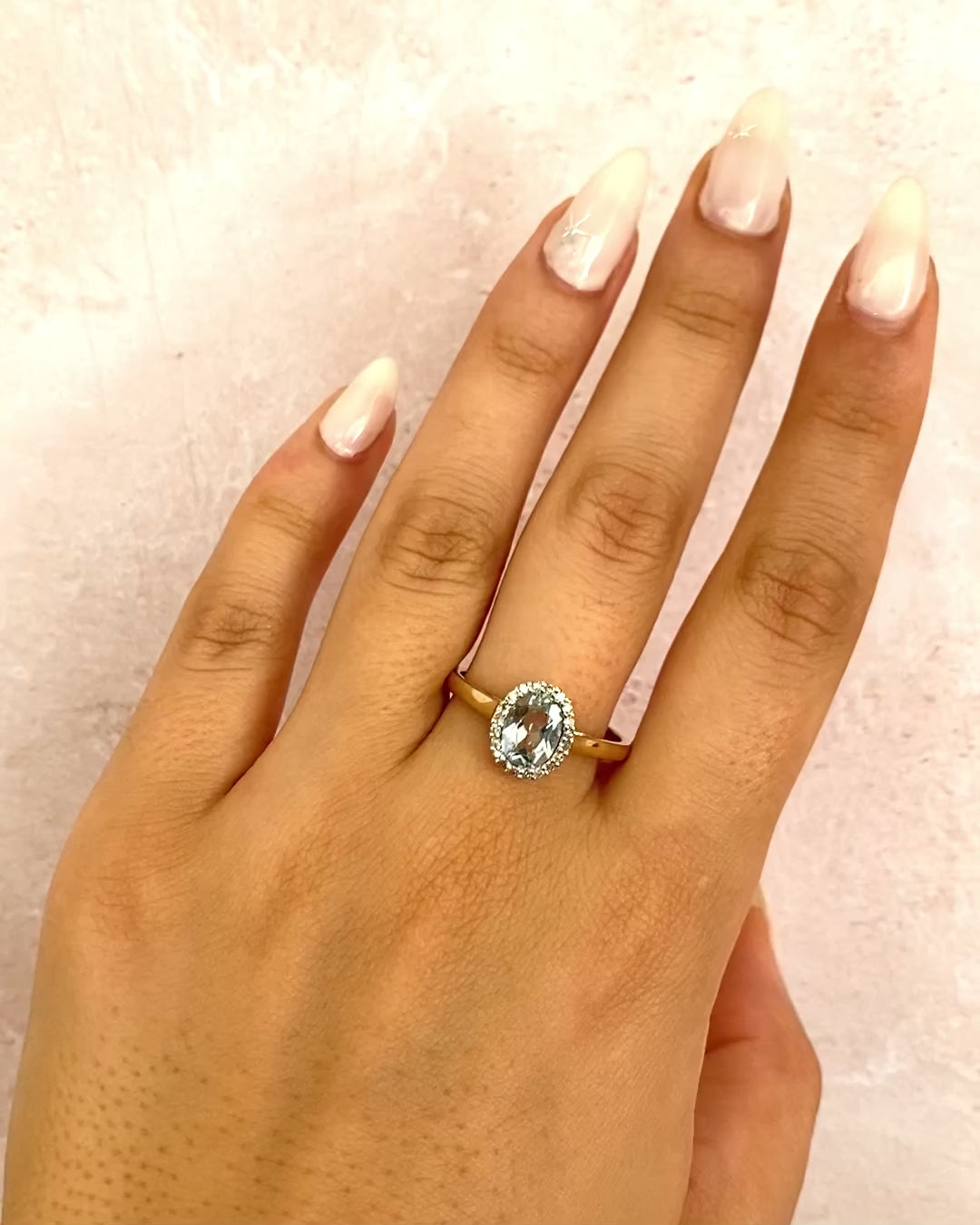 Marguerite Aquamarine 1.05 Carat &amp; Diamonds "Safora" Ring