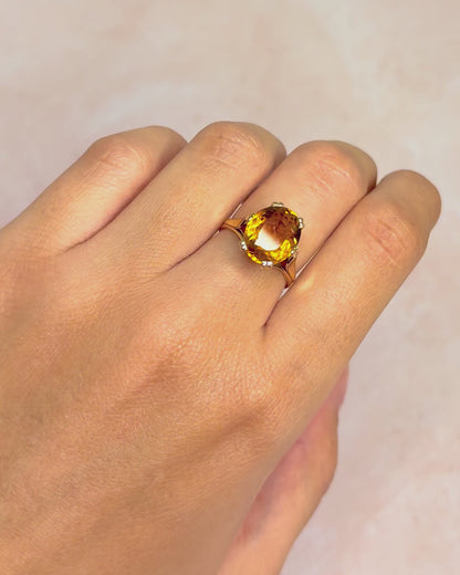 Bague Cocktail Citrine 3.60 carats &amp; or"Cyrielle"