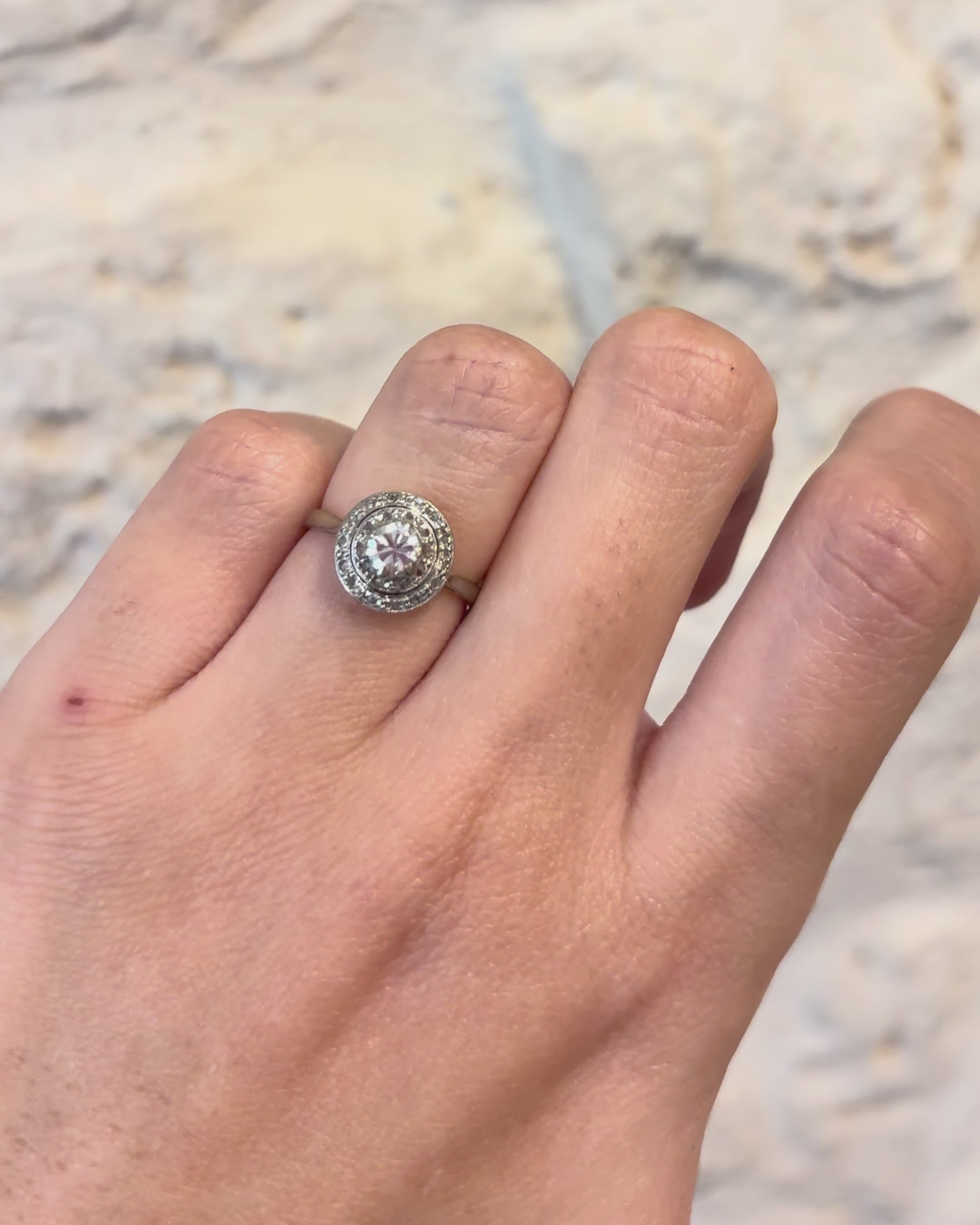 Anillo Art Déco Diamantes 0,44 quilates "Léna"