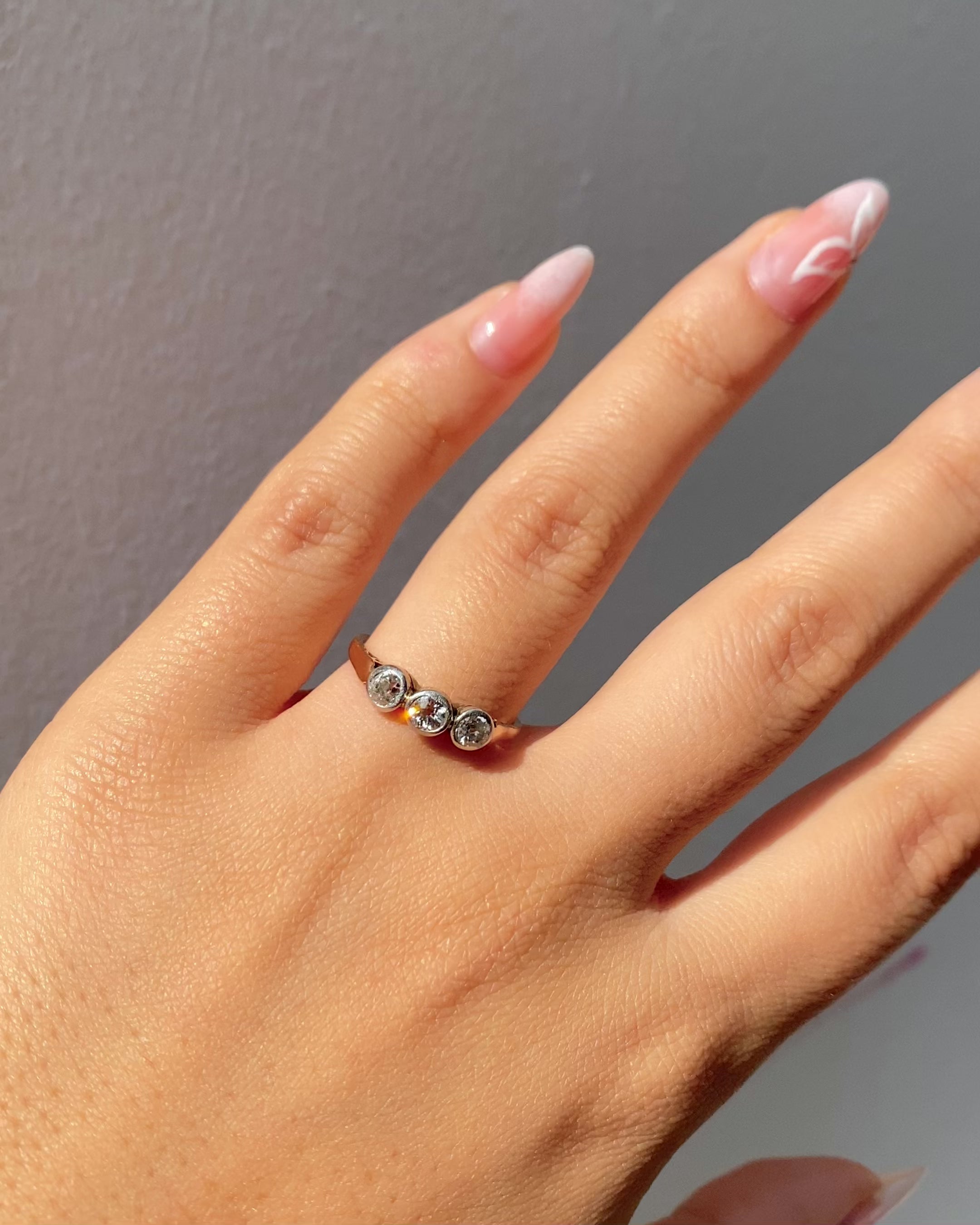 Bague Trilogie style Art Déco Diamants 0.50 carat "Lou"