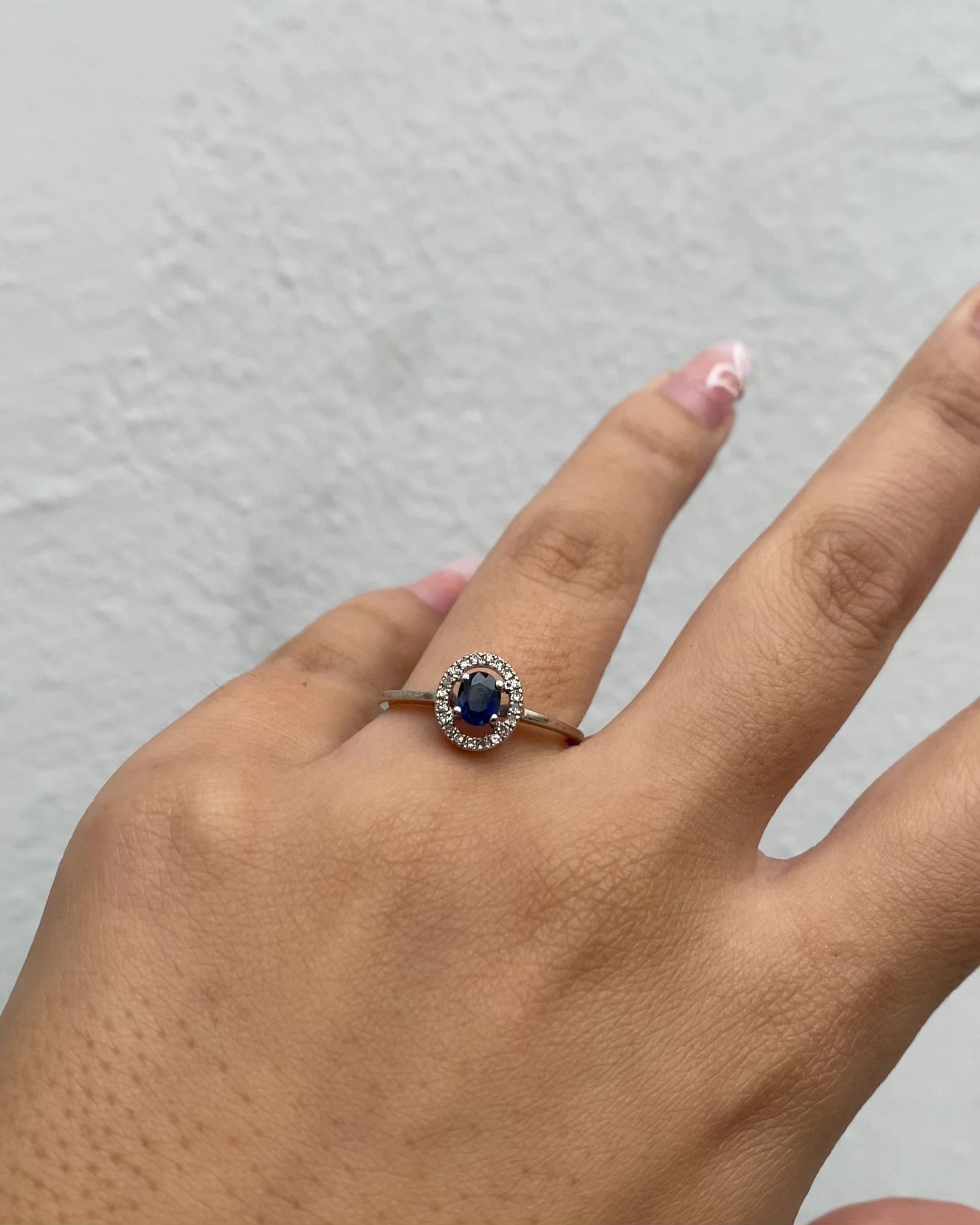 Bague Marguerite Saphir &amp; 20 Diamants "Theresa"
