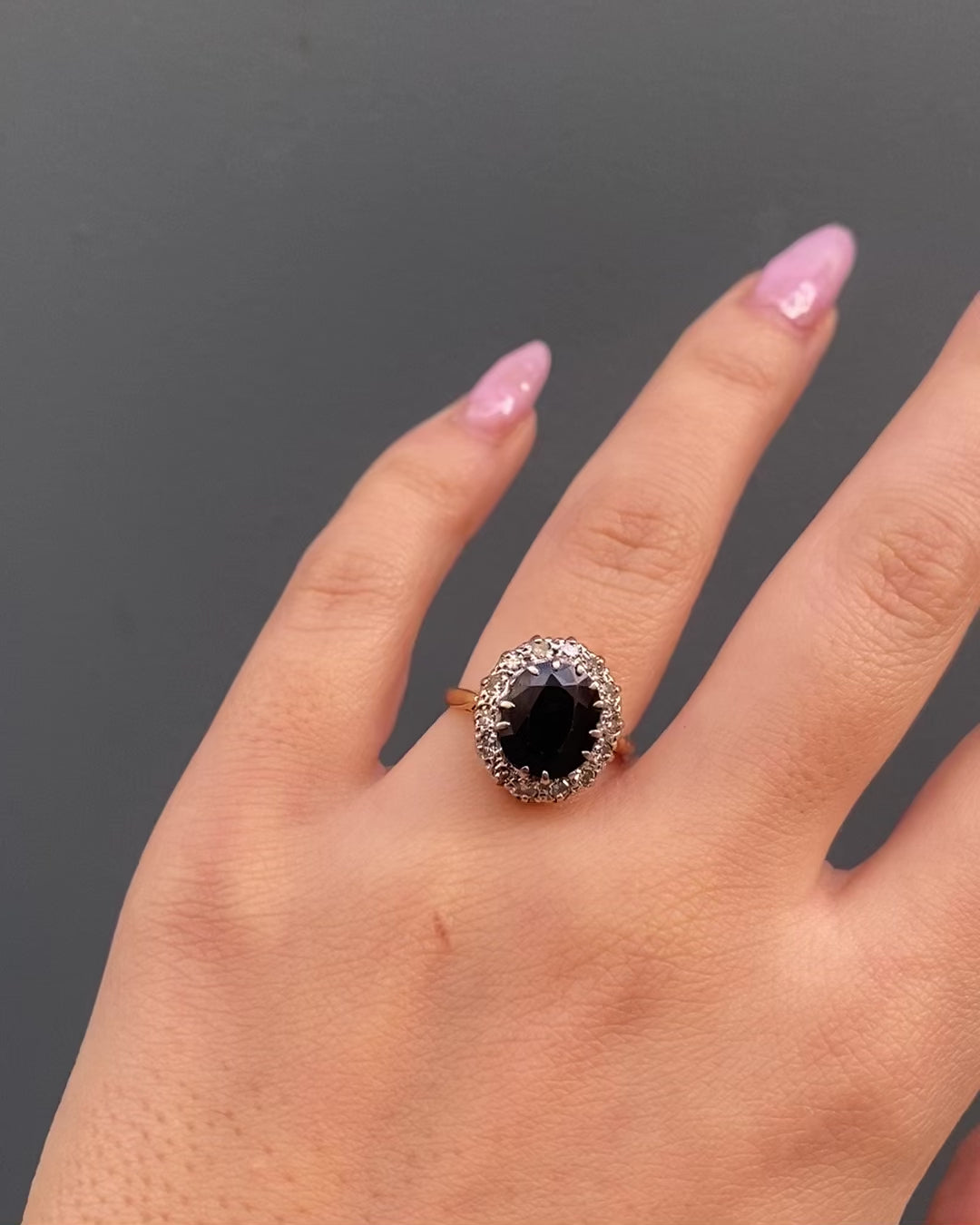 Marguerite Sapphire Ring 4.20 carats &amp; 14 Diamonds &quot;Karen&quot;