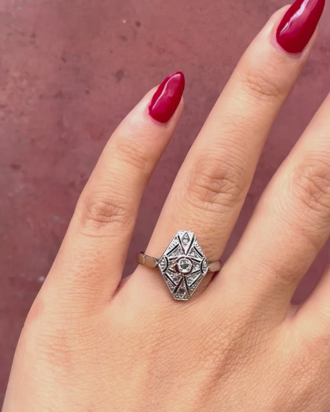 Anillo Art Déco de diamantes «Serena»