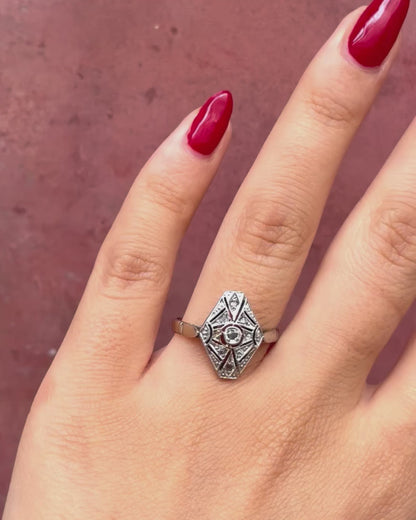 Anillo Art Déco de diamantes «Serena»
