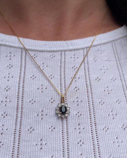 Collier Marguerite Saphir &amp; Diamants &quot;Avenia&quot;