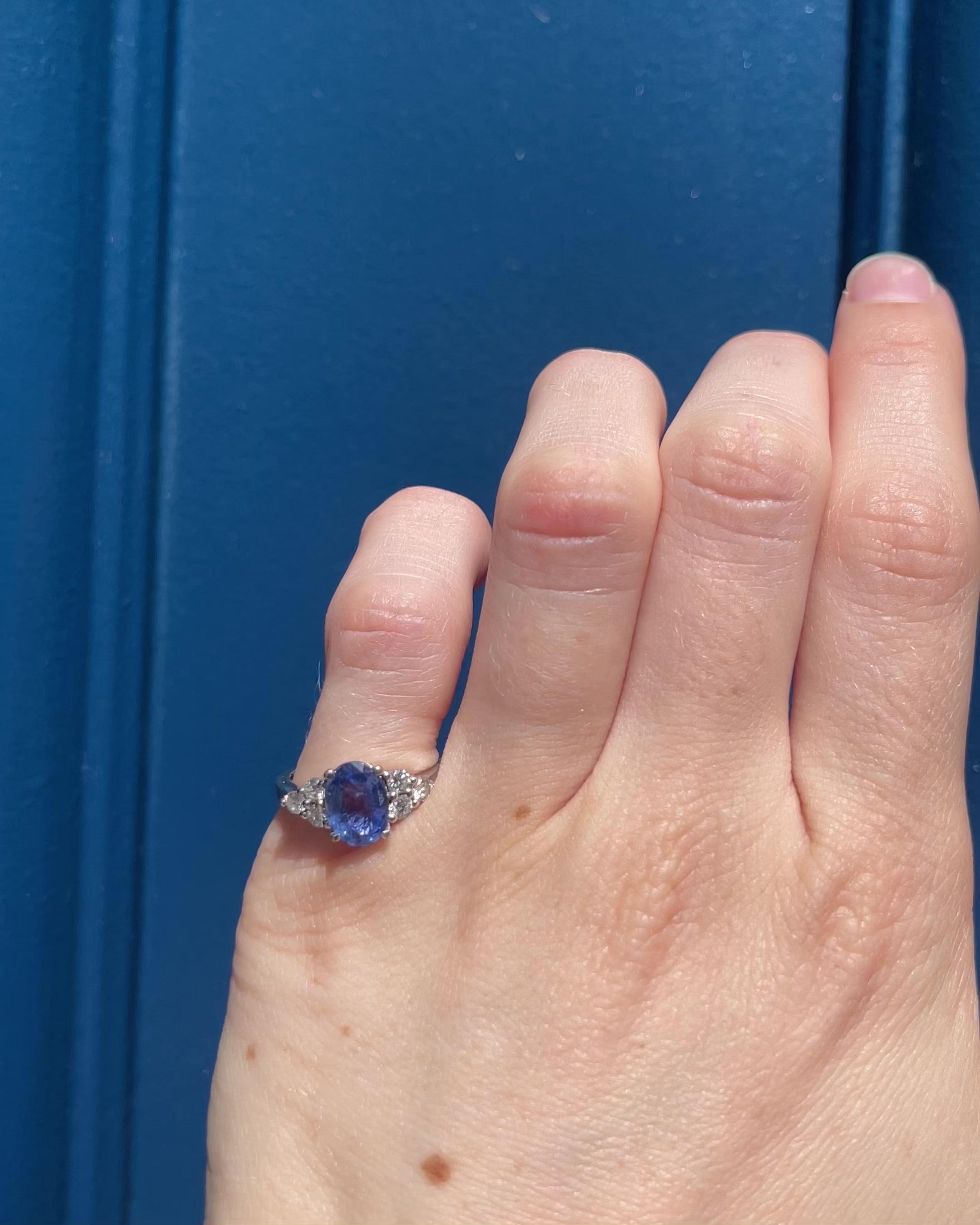 Bague Trilogie Saphir 1.80 &amp; Diamants “Cléandre”
