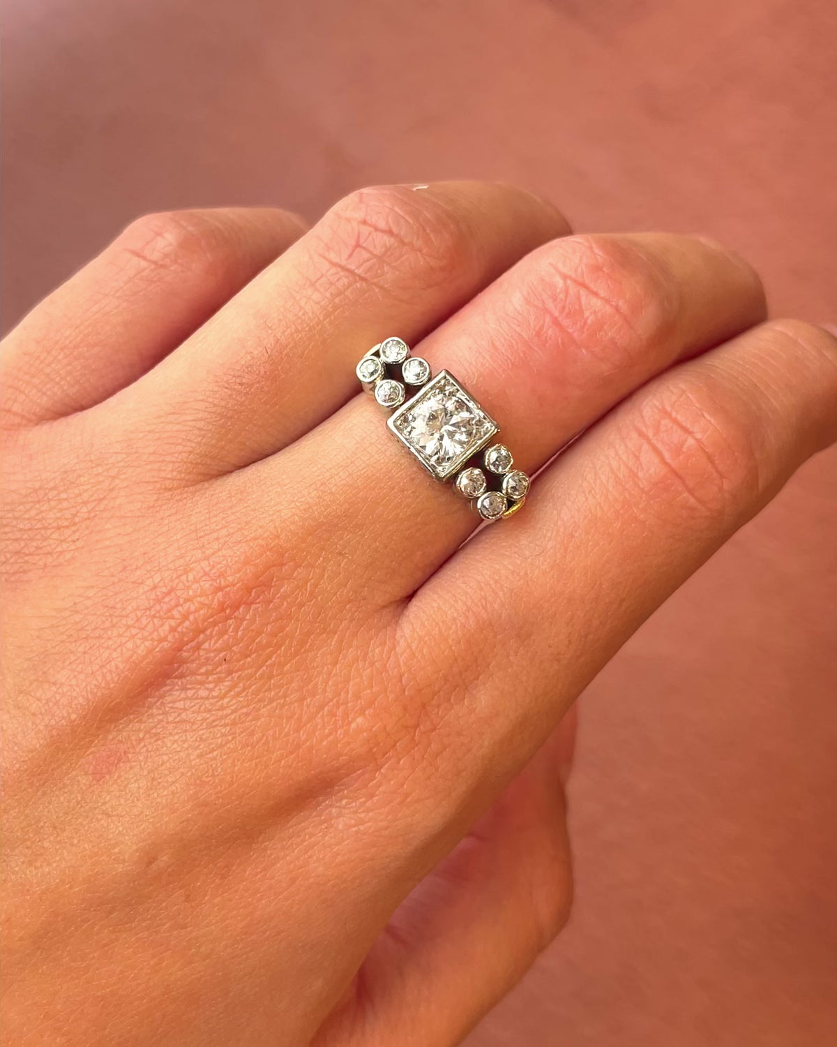 1-carat F/SI2 diamond Tank ring "Hervé"