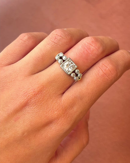 1-carat F/SI2 diamond Tank ring "Hervé"