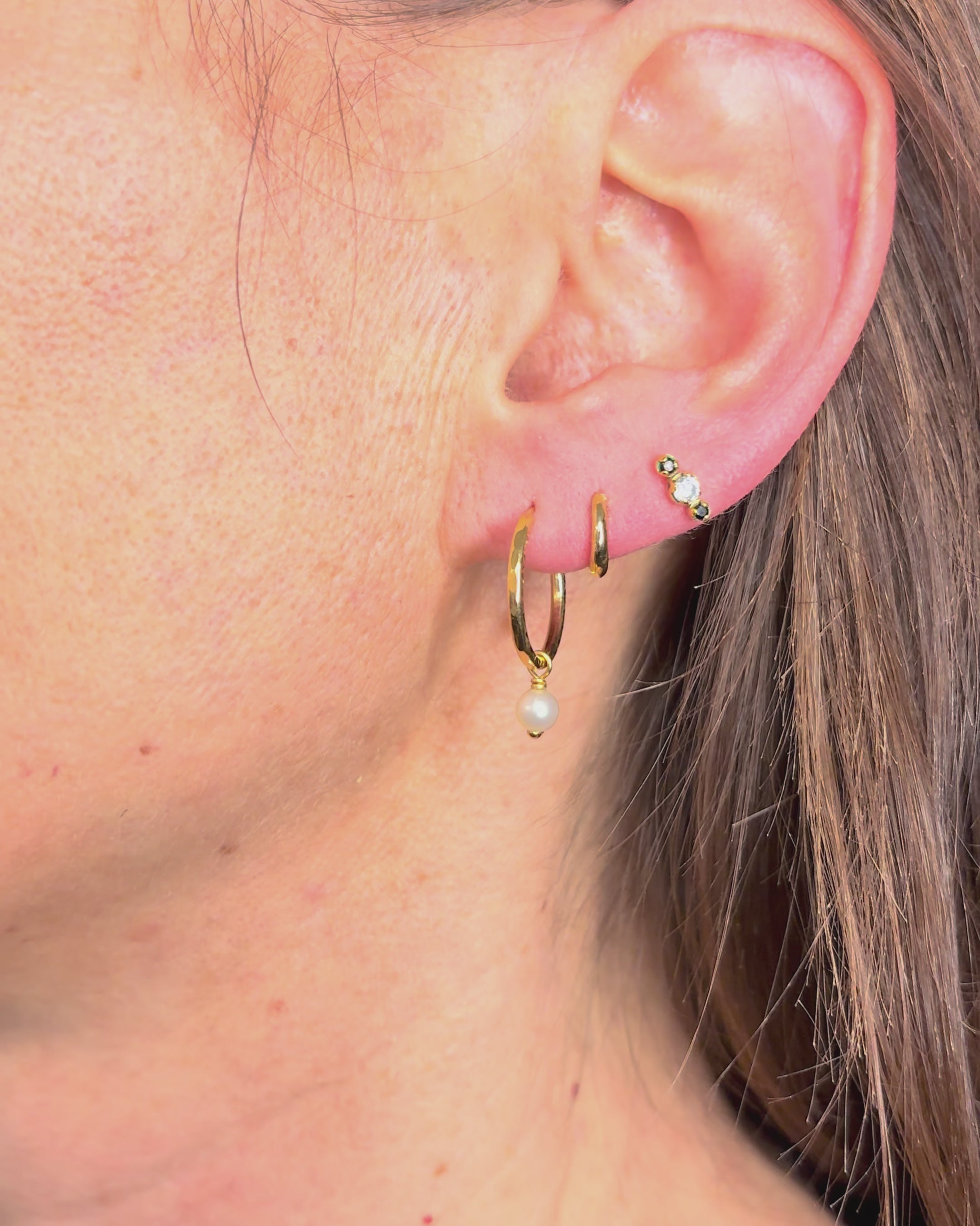 Créoles Perles &amp; Or Jaune 18 carats "Clara"