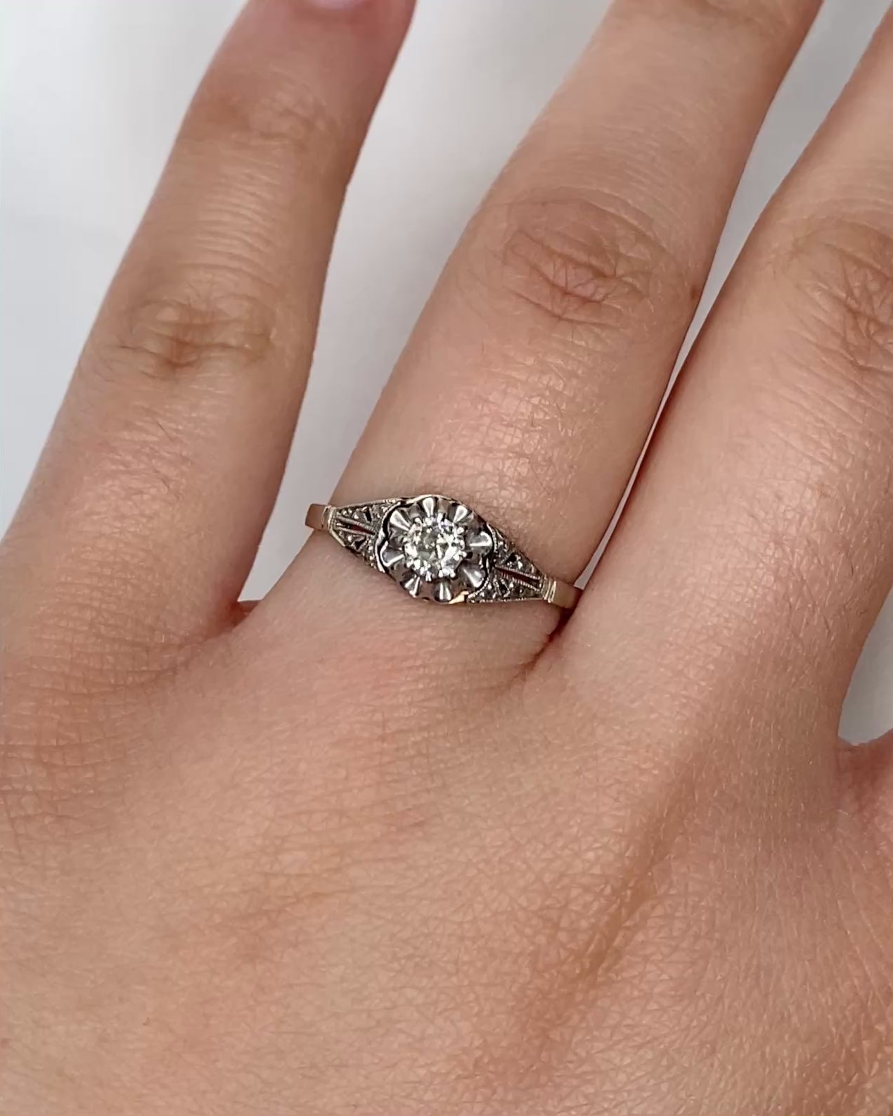 Bague Art-Déco Diamants 0.21 carat "Guillia"