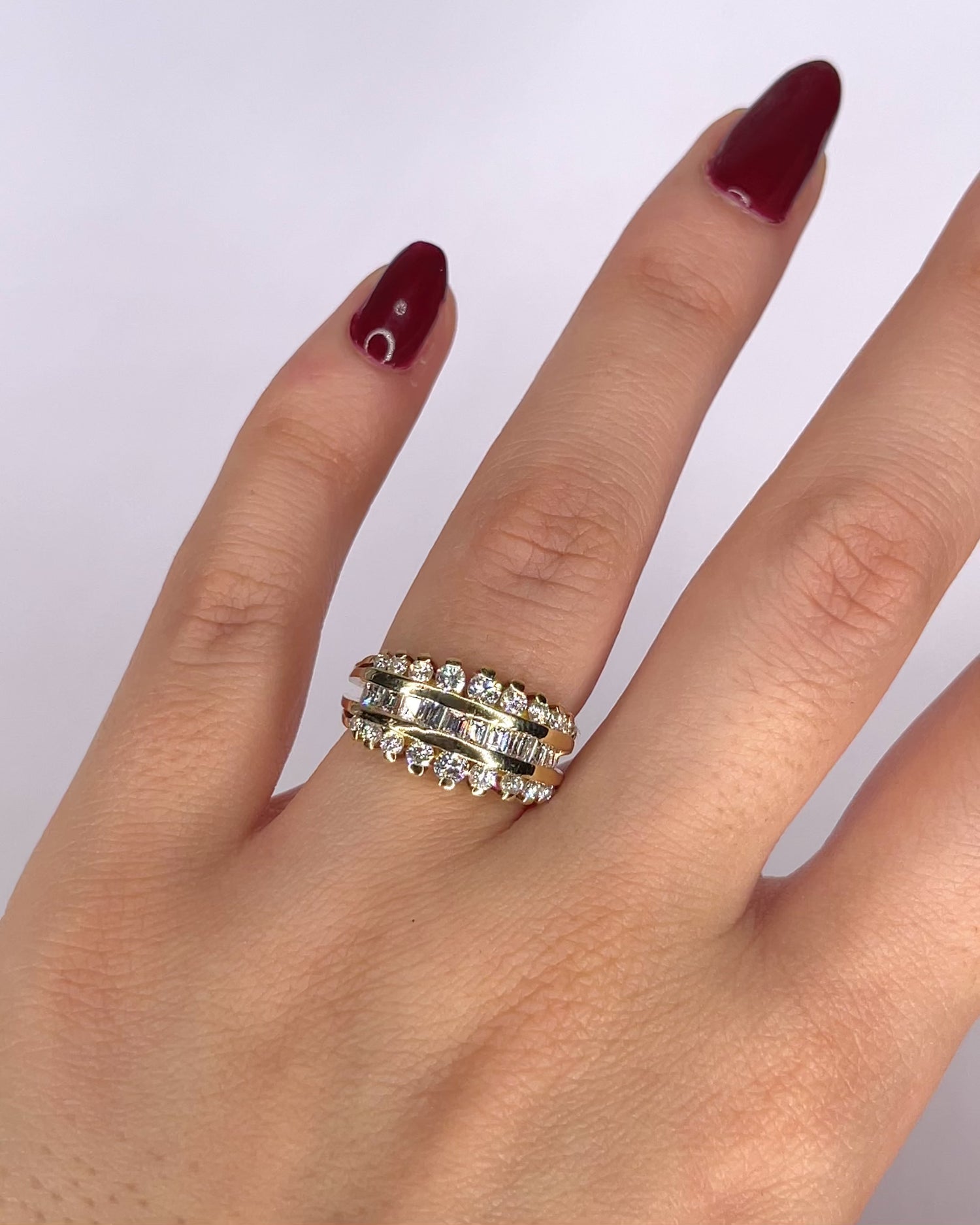 Bague Bandeau Diamants 0.80 carat &amp; Or 6,88g "Aryna"