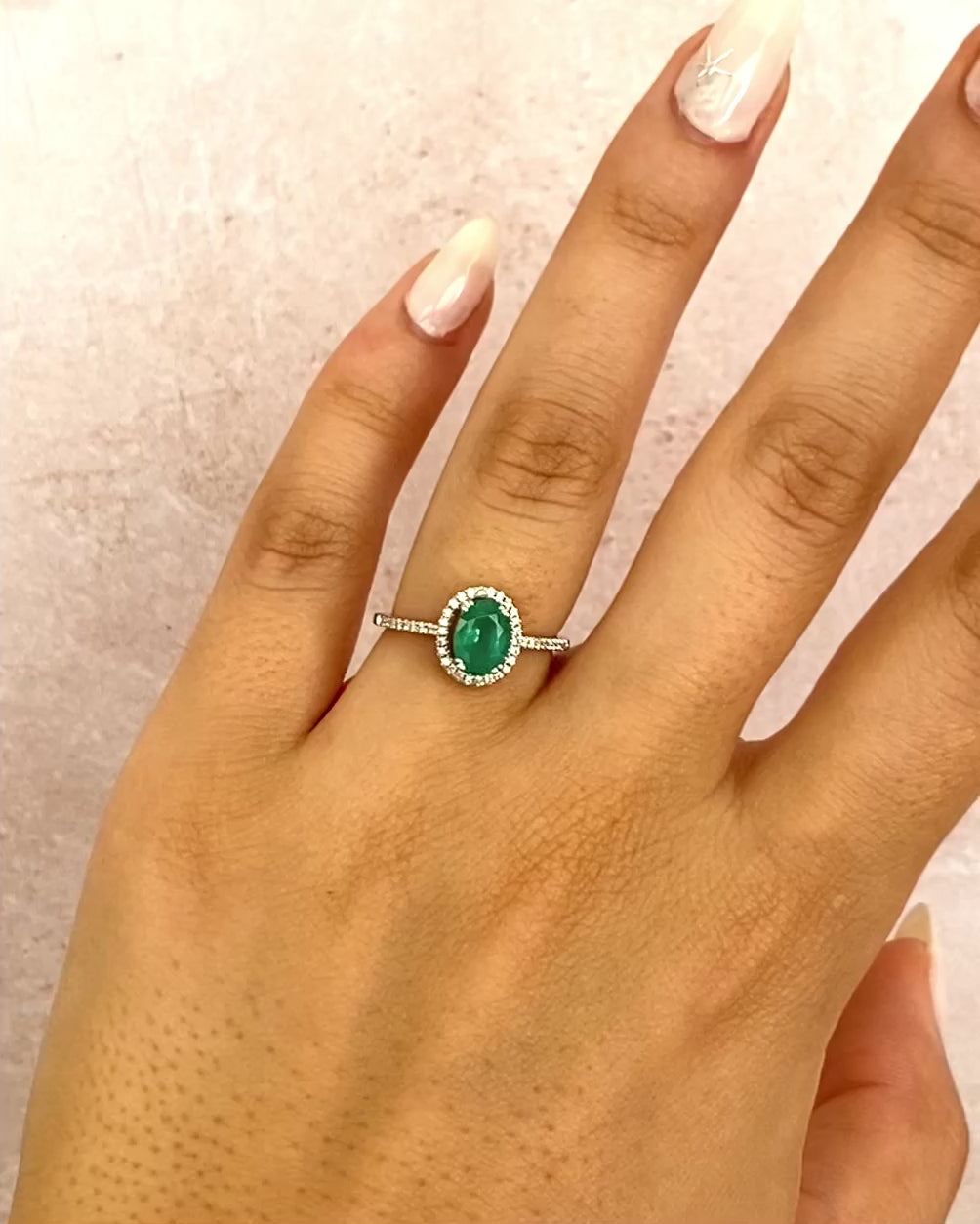 Solitaire Emerald Ring 0.97 carat &amp; Diamonds 0.21 carat "Edwina"