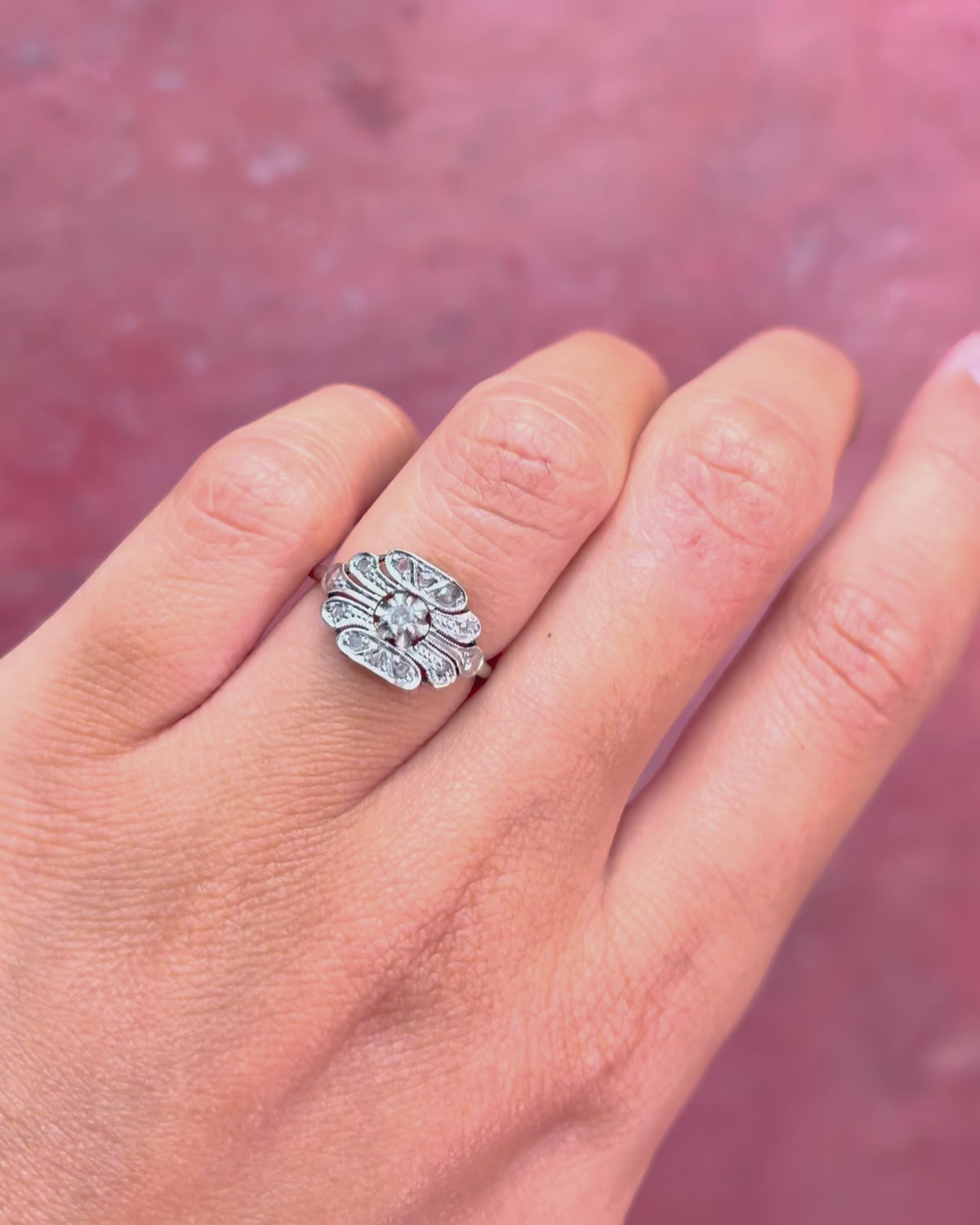 Anillo Art Déco con diamantes "Pauline"