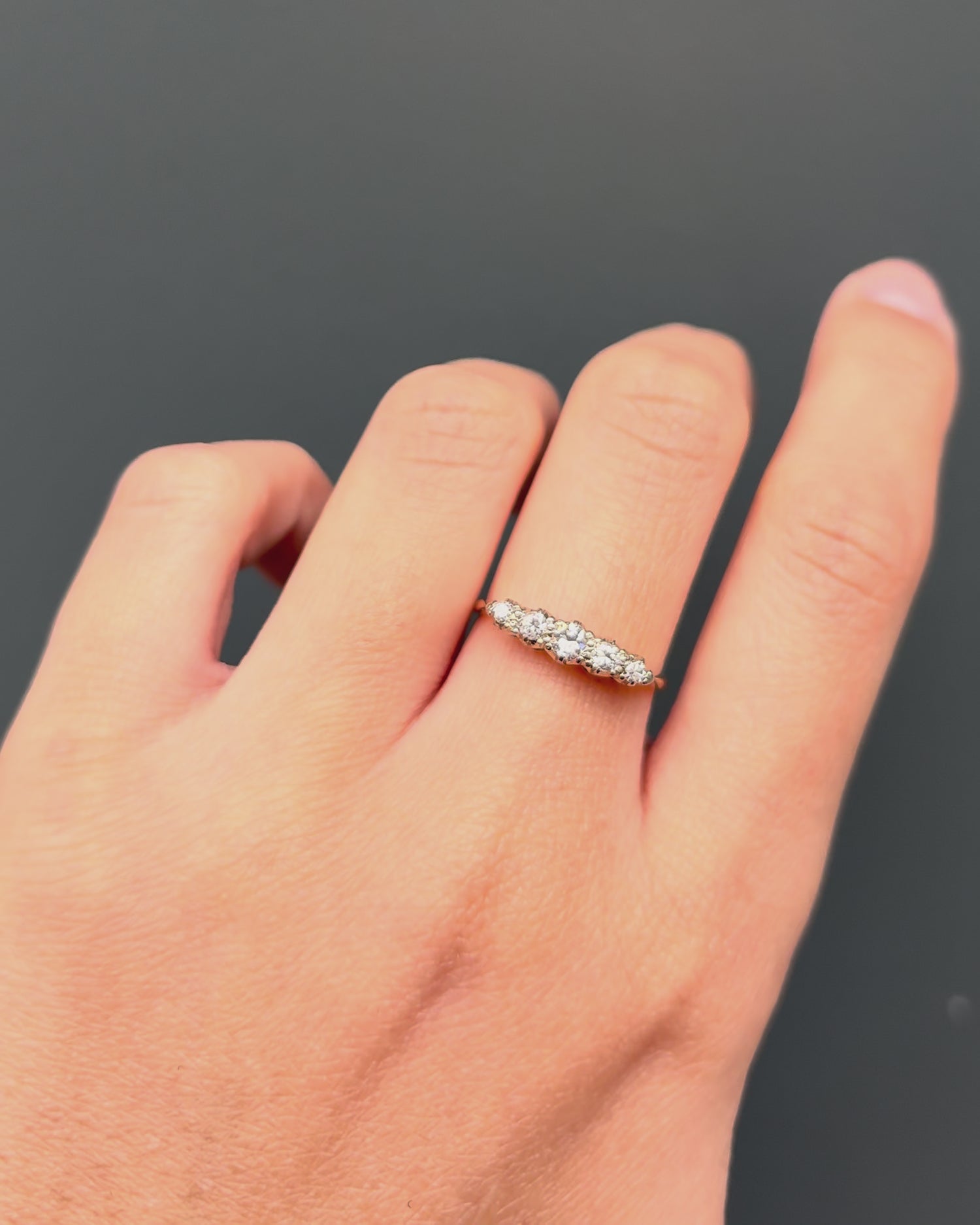 Anillo Rivière 5 Diamantes &quot;Paylina&quot;