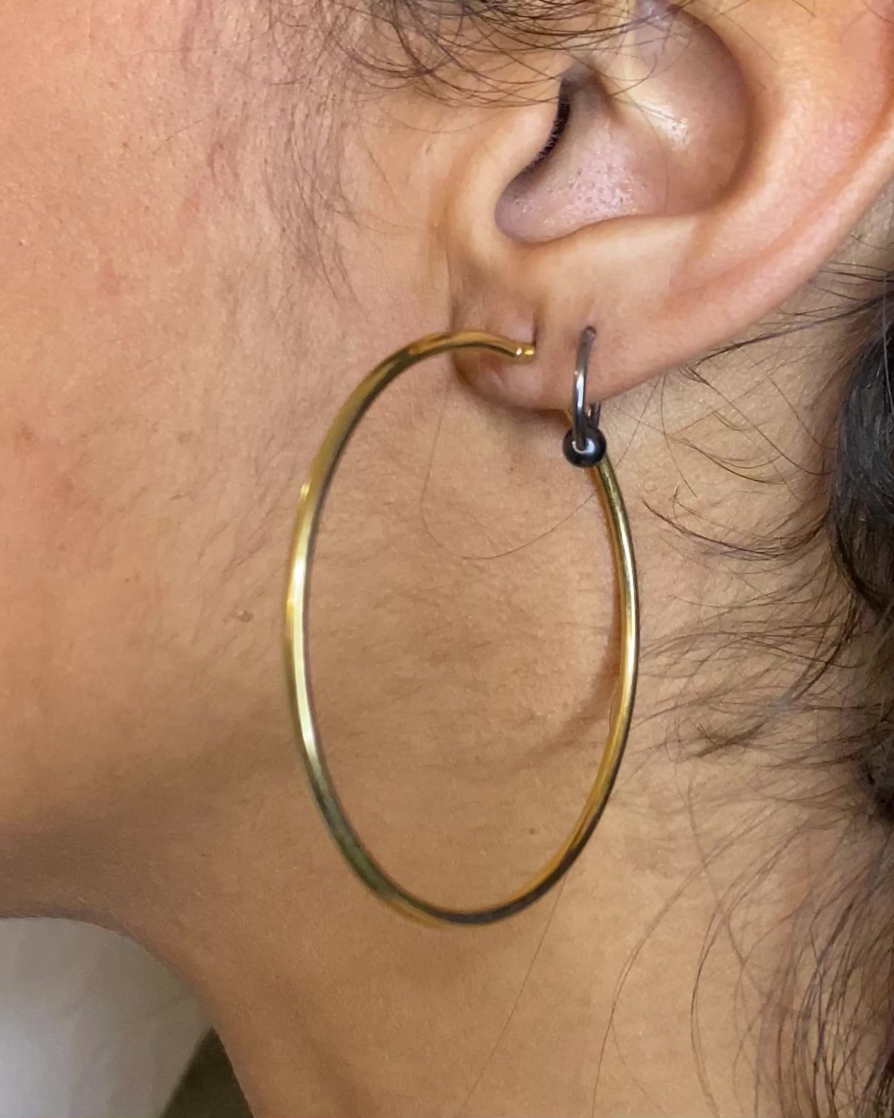Yellow Gold Hoop Earrings 2.66 g "Mélissa"