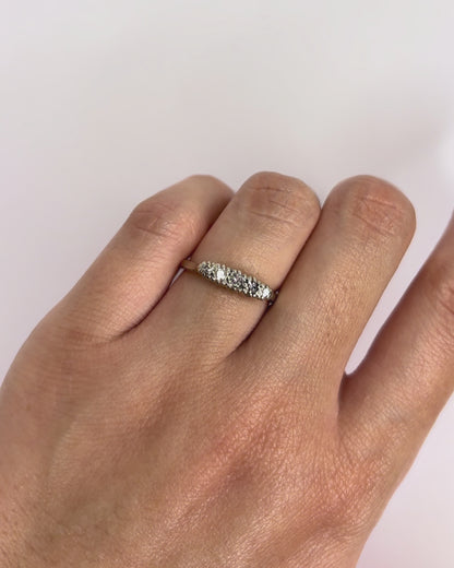 Anillo Rivière Art Déco 5 Diamantes &quot;Elina&quot;