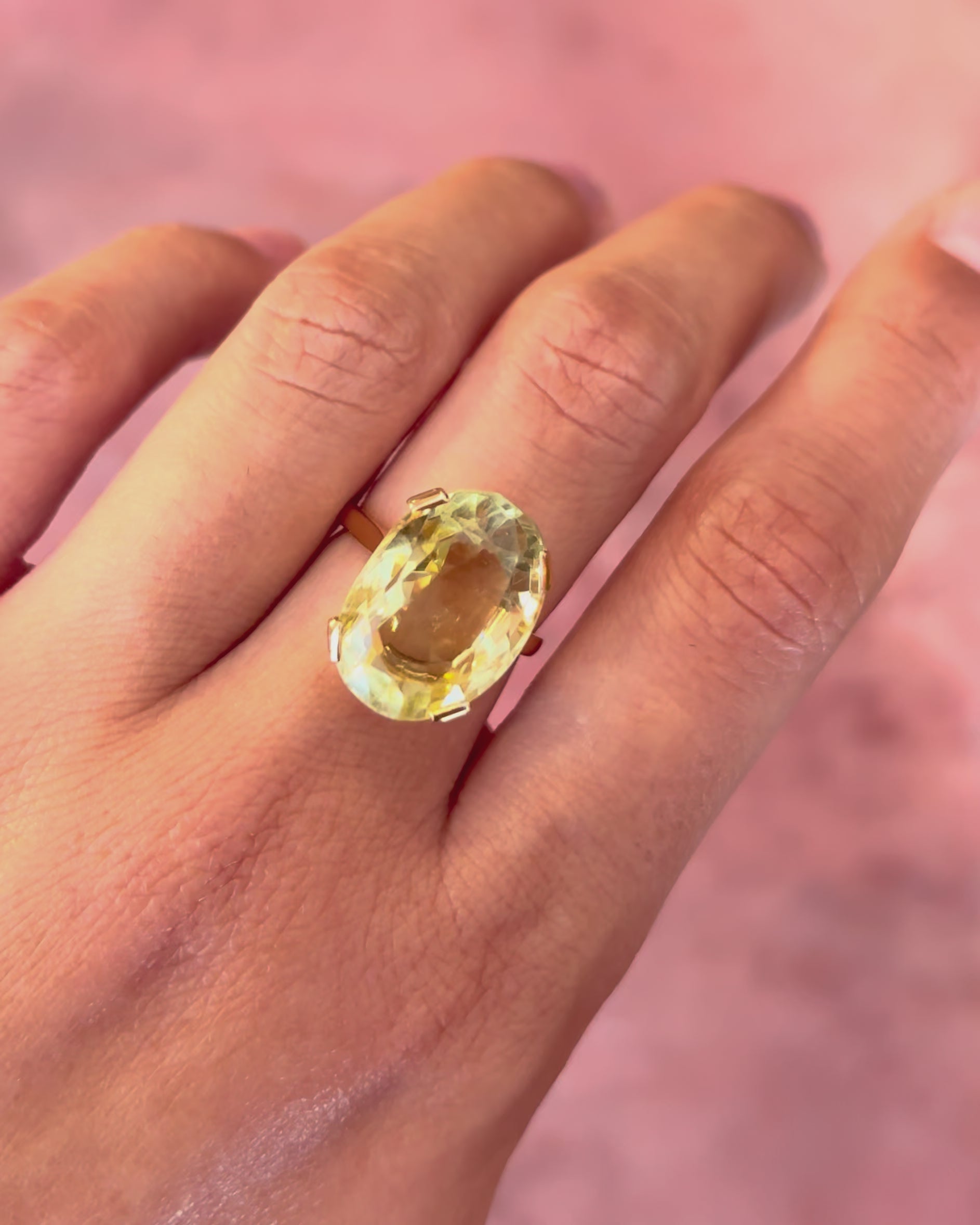 “Lemon Quartz Cocktail Ring, 12.24 carats, 5.81 g, ‘Sandy’”