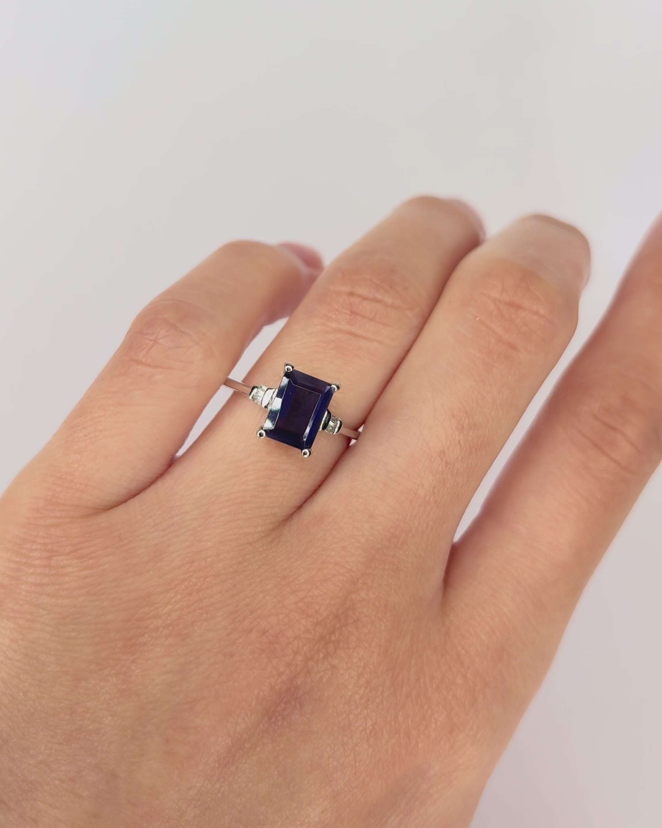 Bague Trilogie Iolite 1.56 carat &amp; Diamants "Laura"
