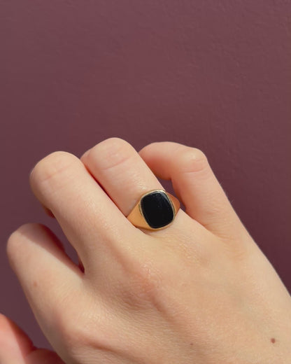 Chevalière vintage Onyx &quot;Janis&quot;