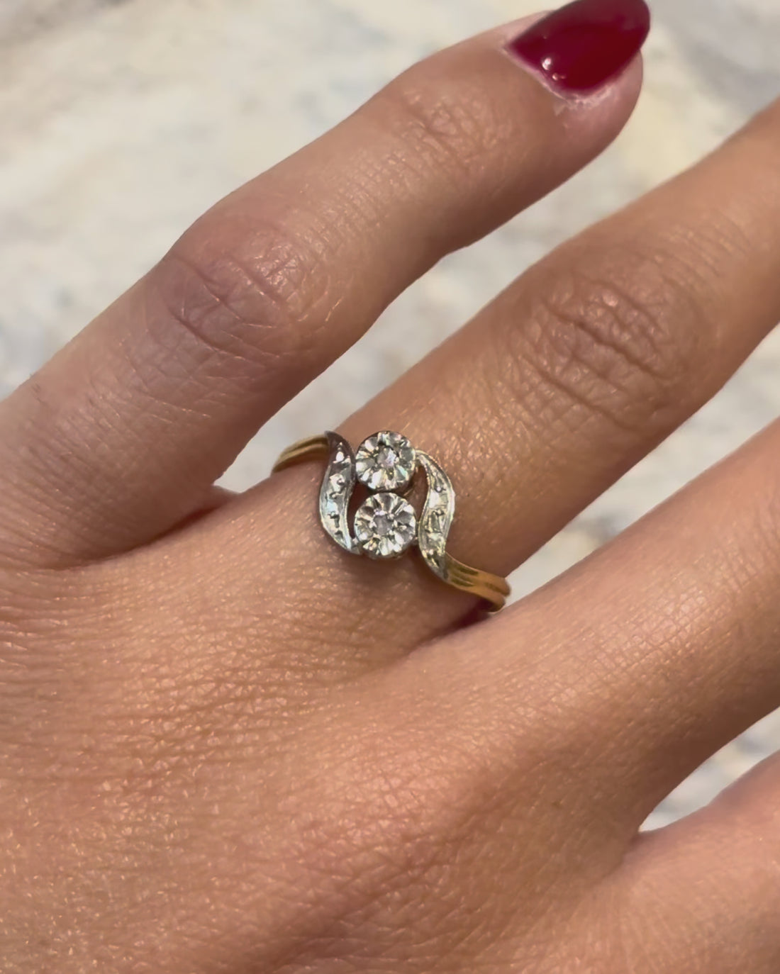 Bague Art Déco Tourbillon Diamants &quot;Isabella&quot;