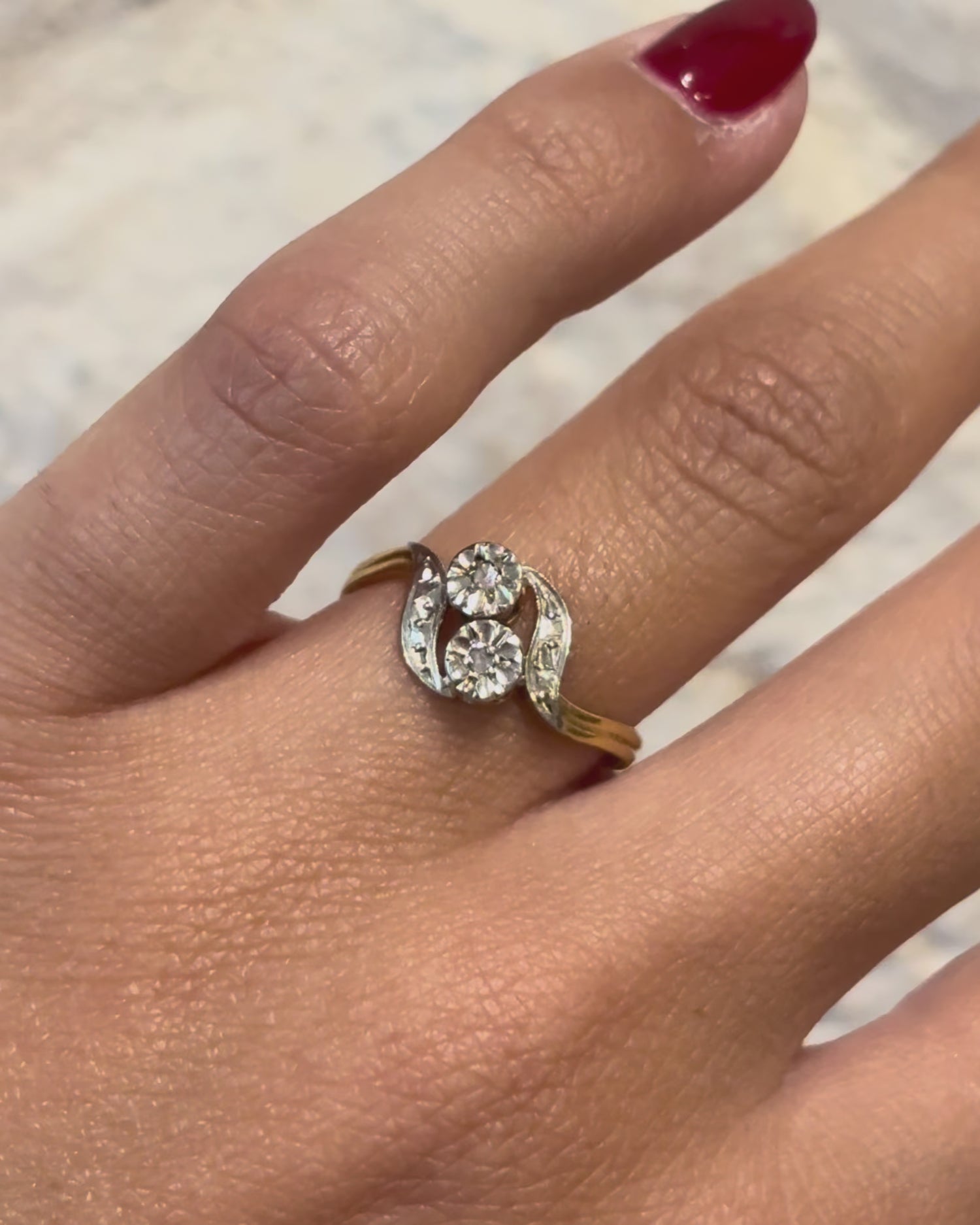 Bague Art Déco Tourbillon Diamants &quot;Isabella&quot;