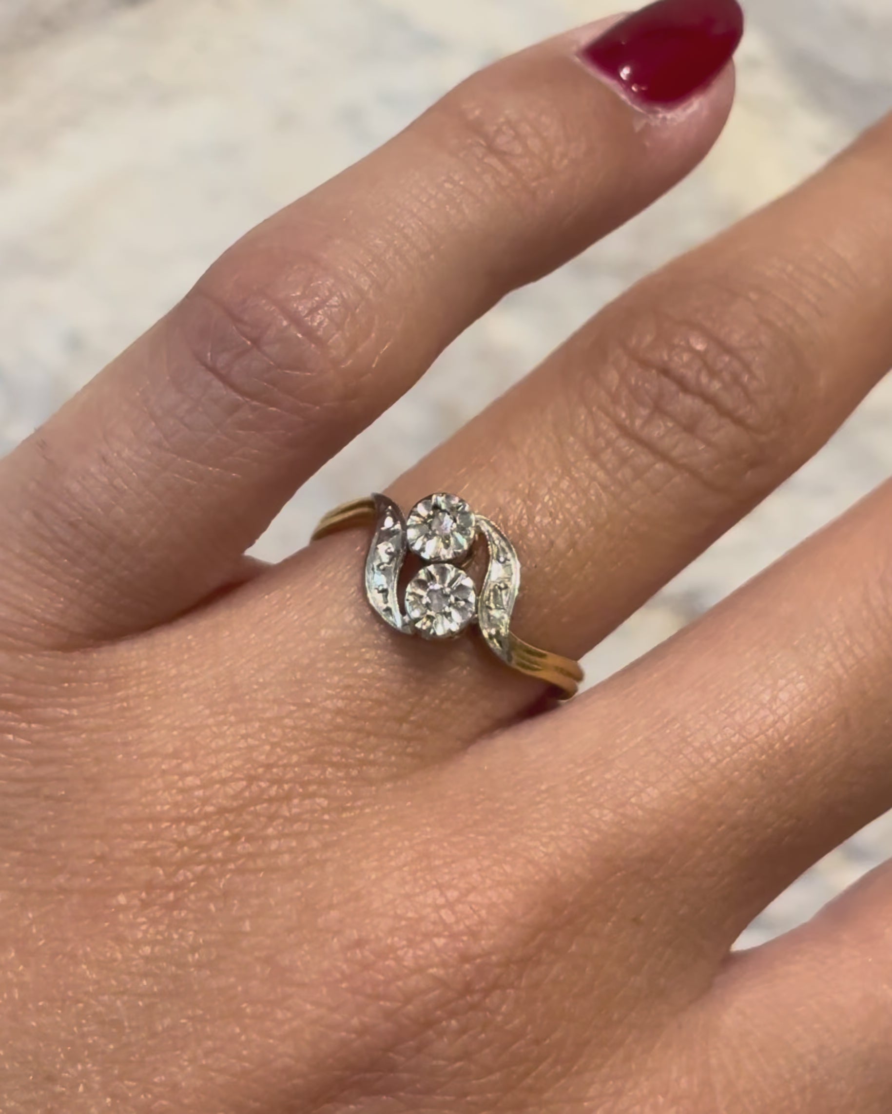Art Deco Tourbillon Diamond Ring "Isabella"